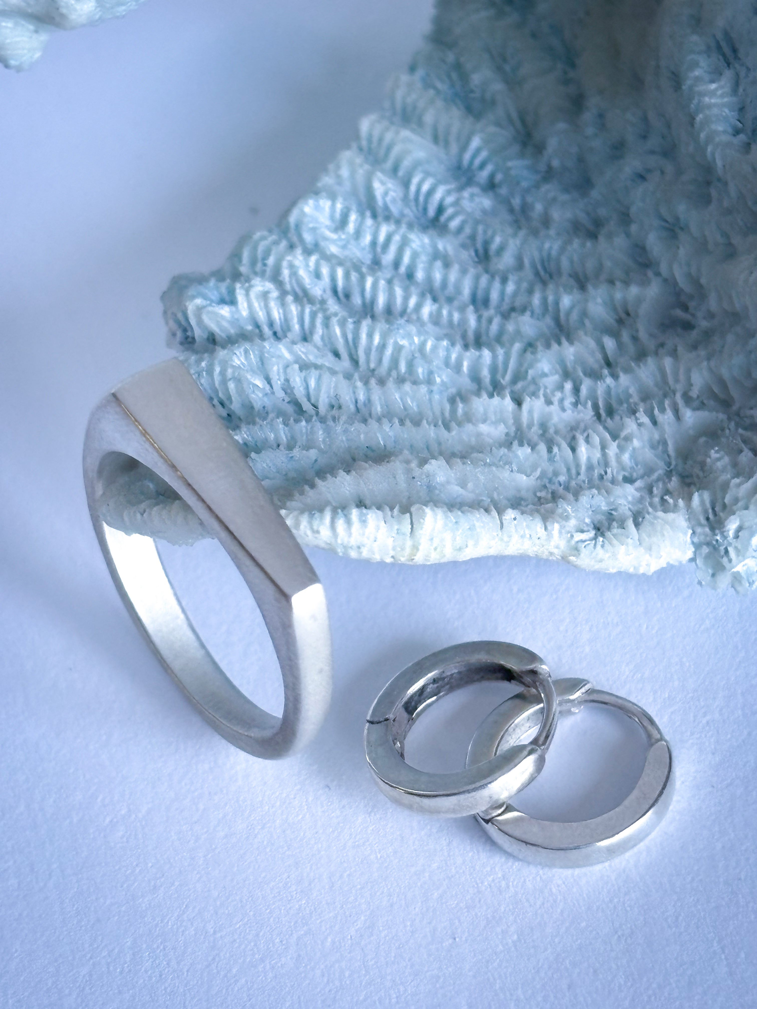 Huggie Hoops Earrings | Sterling Silver