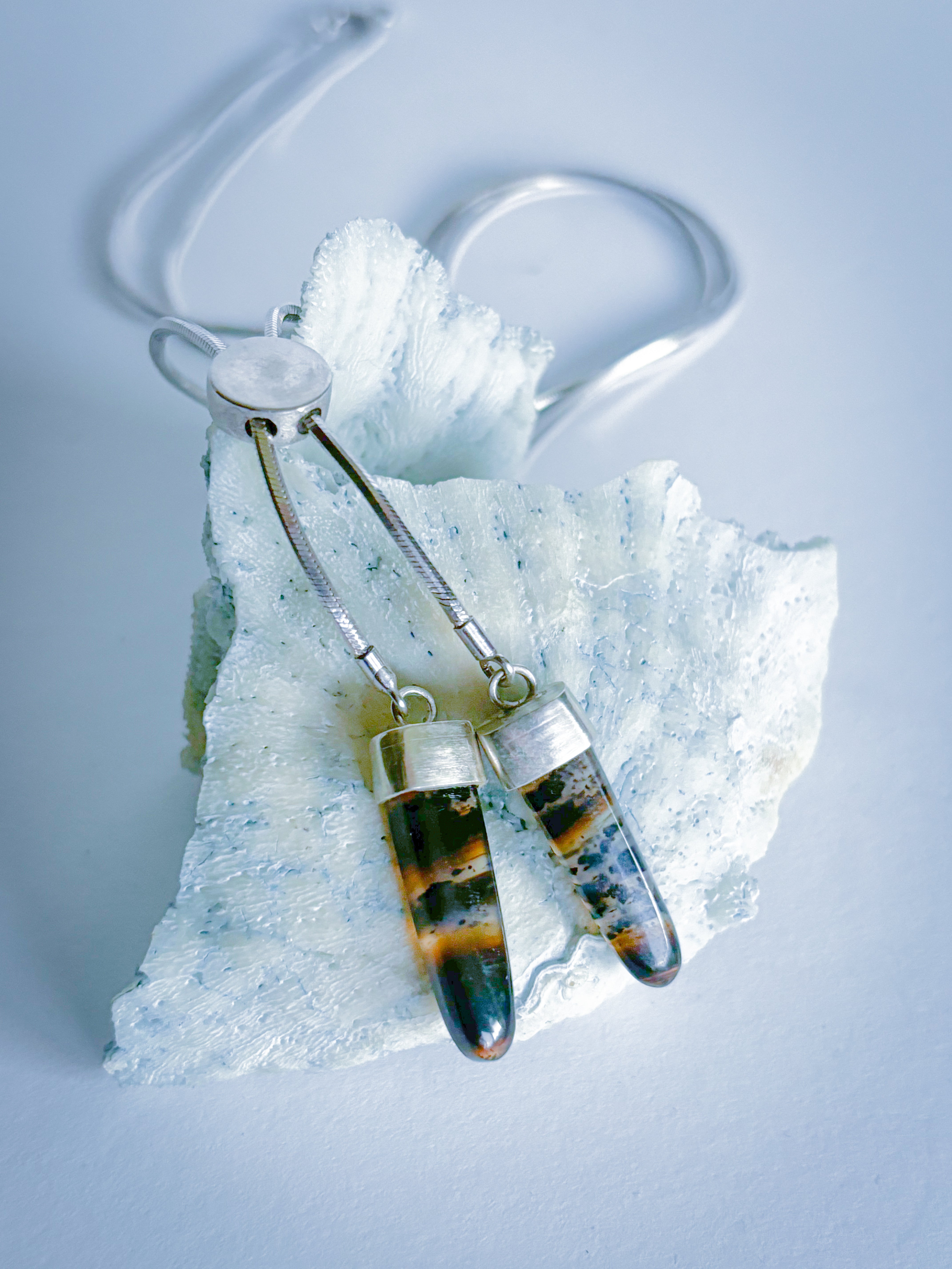 Montana Agate Modern Bolo | Sterling Silver