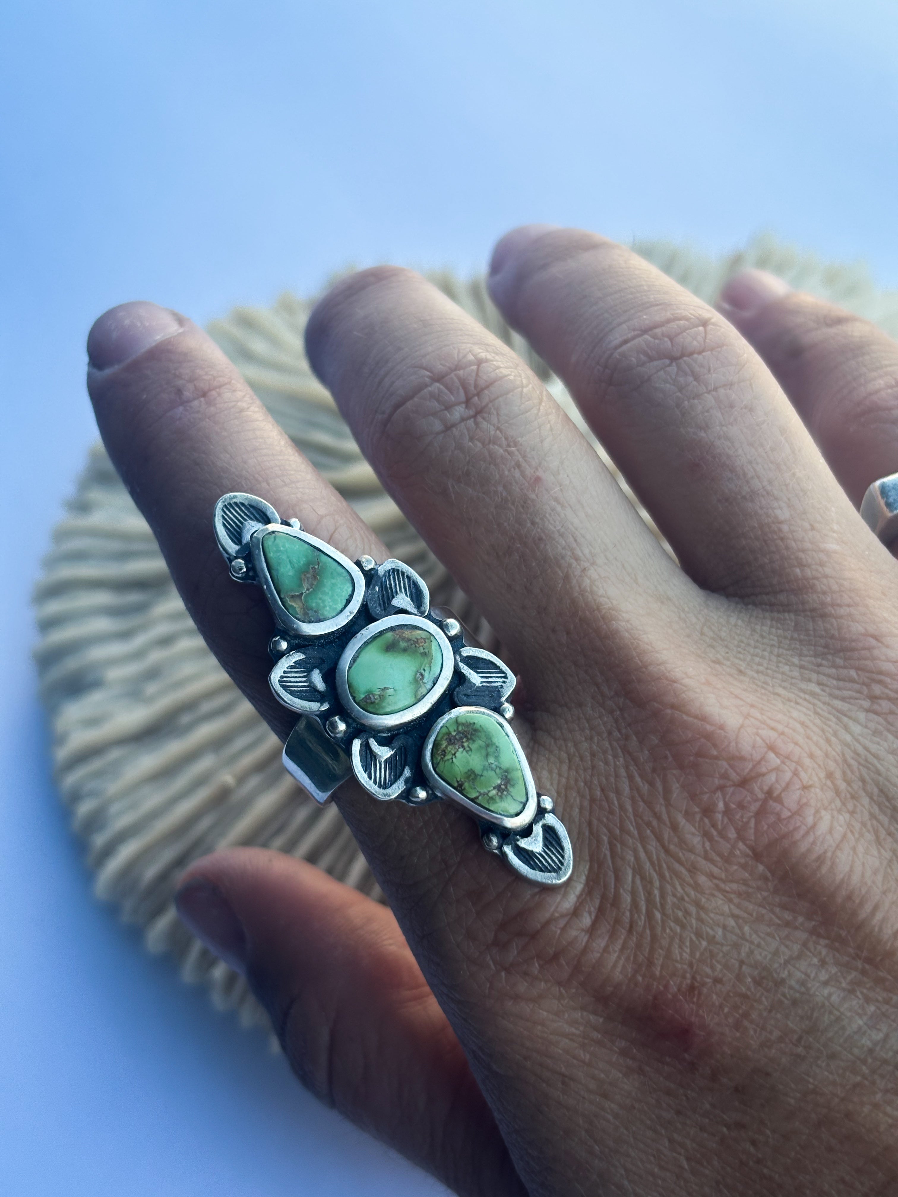 Full Bloom Ring | Sonoran Gold Turquoise & Sterling Silver | Size 8
