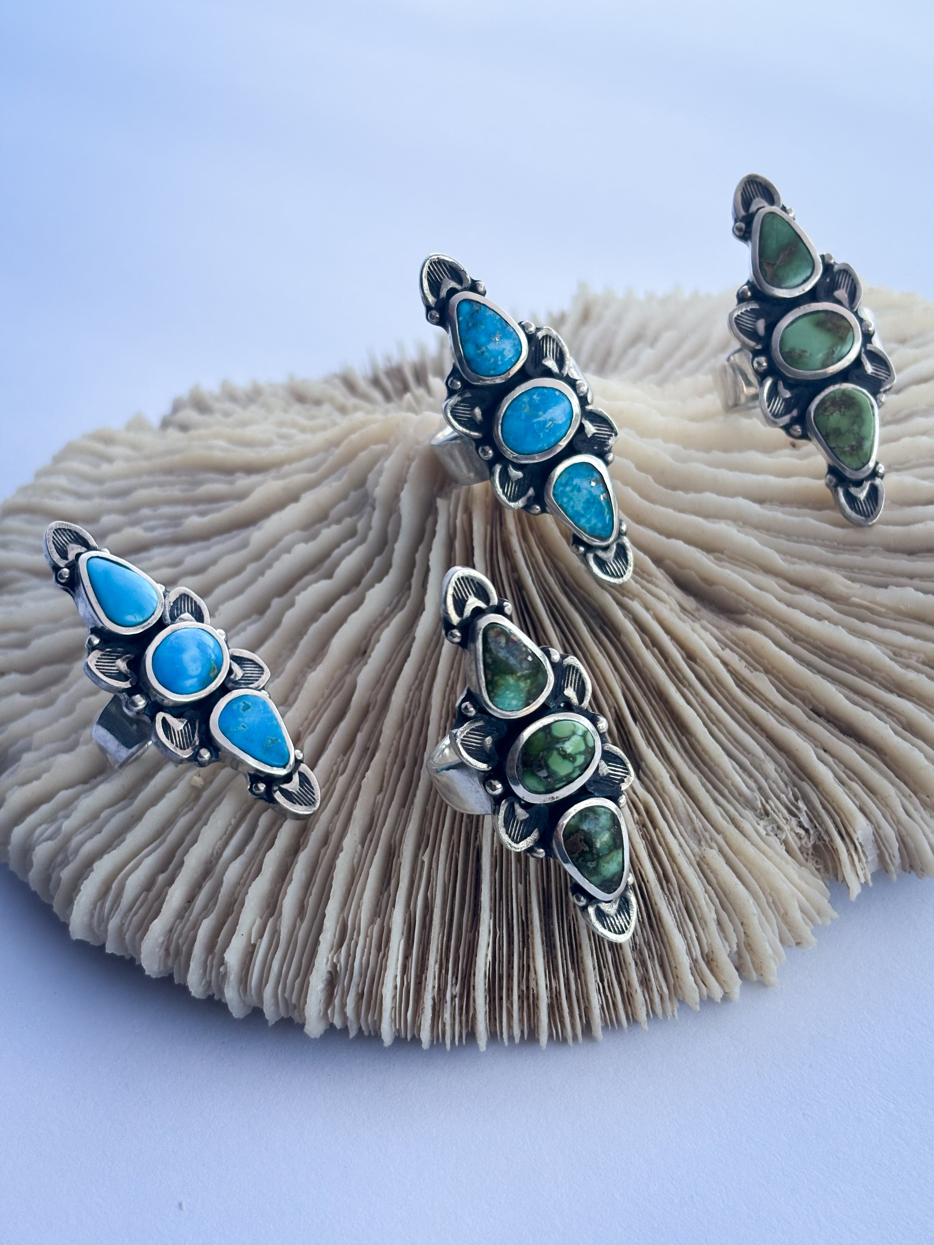 Full Bloom Ring | Sonoran Gold Turquoise & Sterling Silver | Size 8
