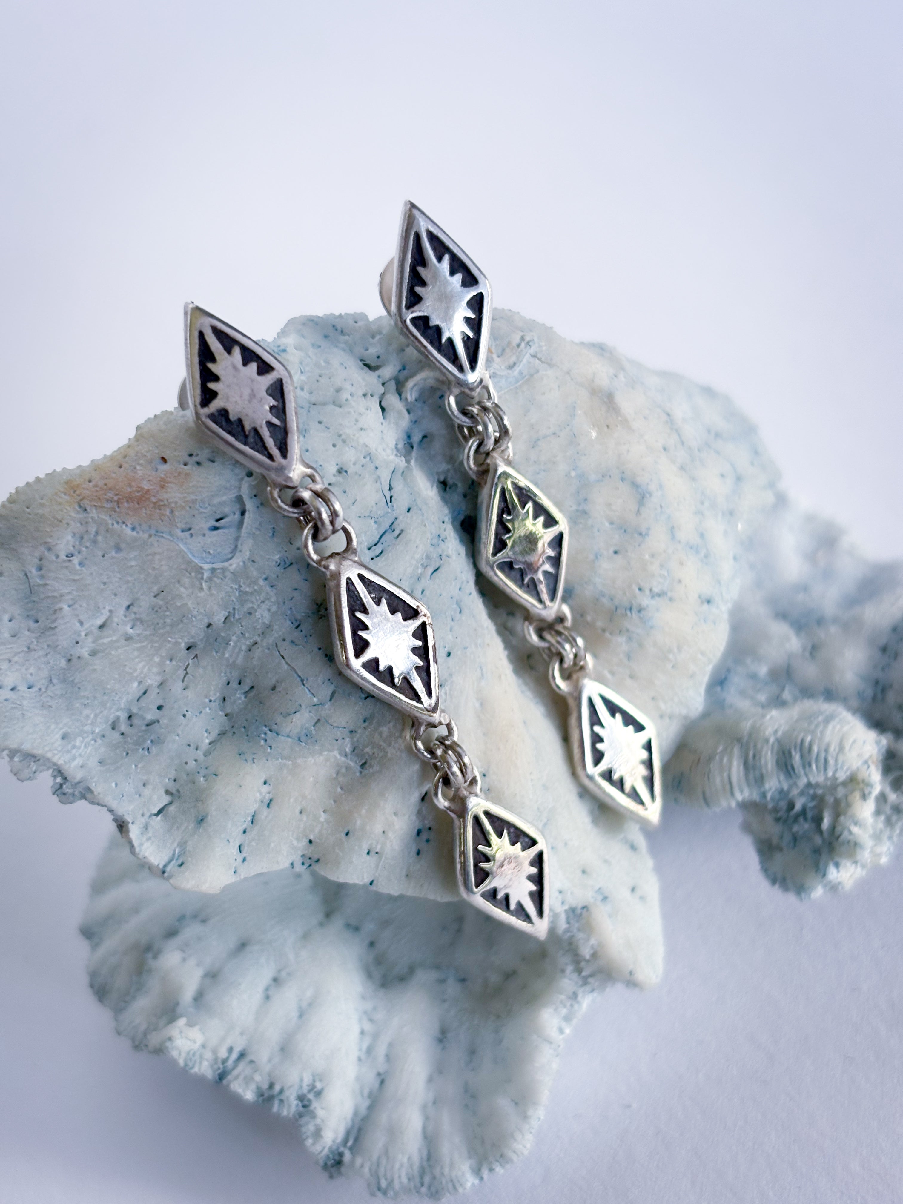 North Star Post Dangle Earrings | Sterling Silver