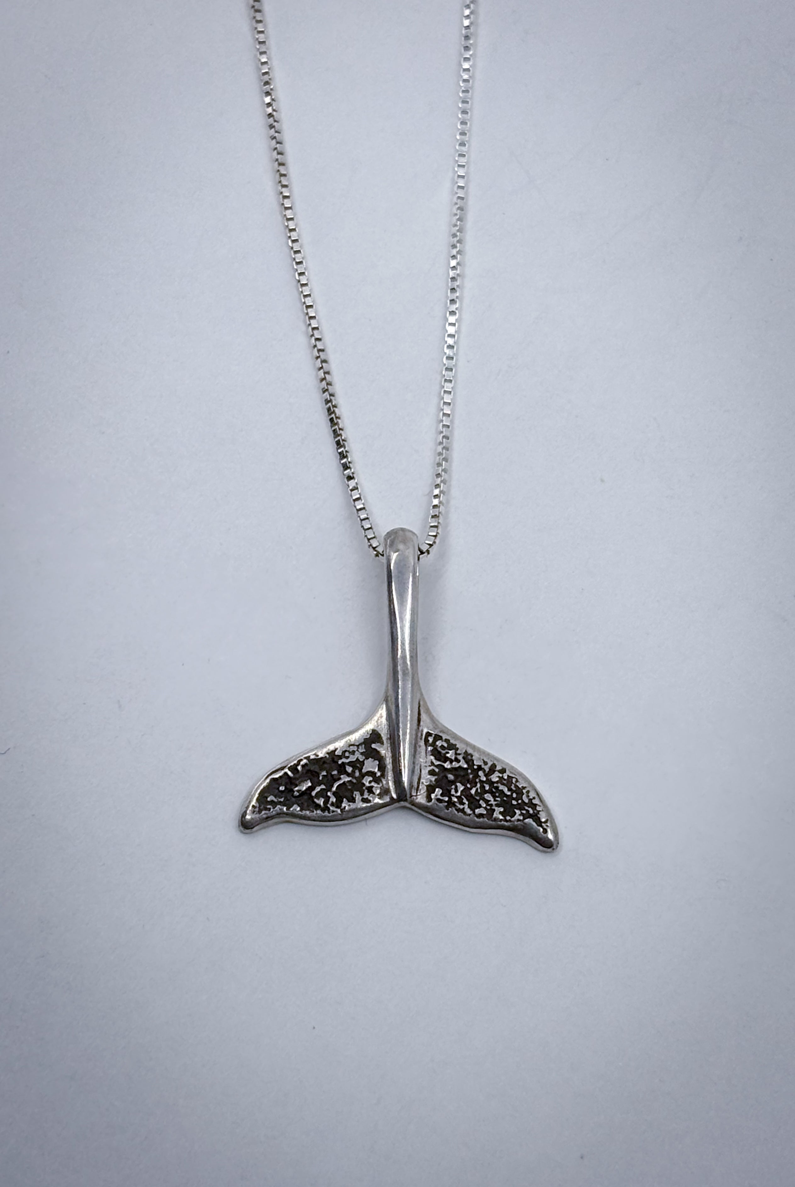 Whale Tail Charm Necklace | Sterling Silver