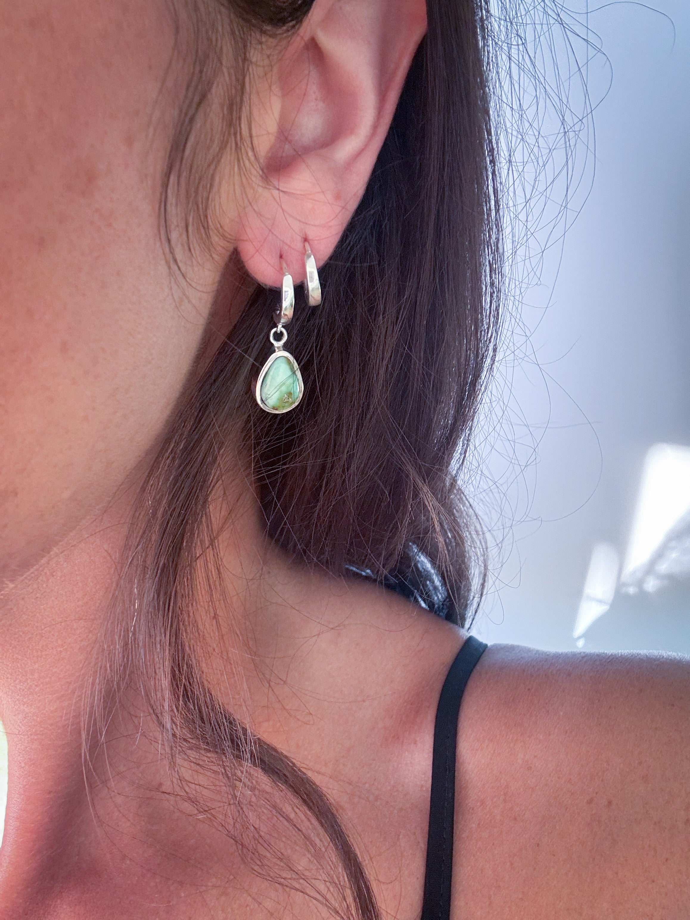 Huggie Earrings | Sonoran Gold Turquoise & Sterling Silver
