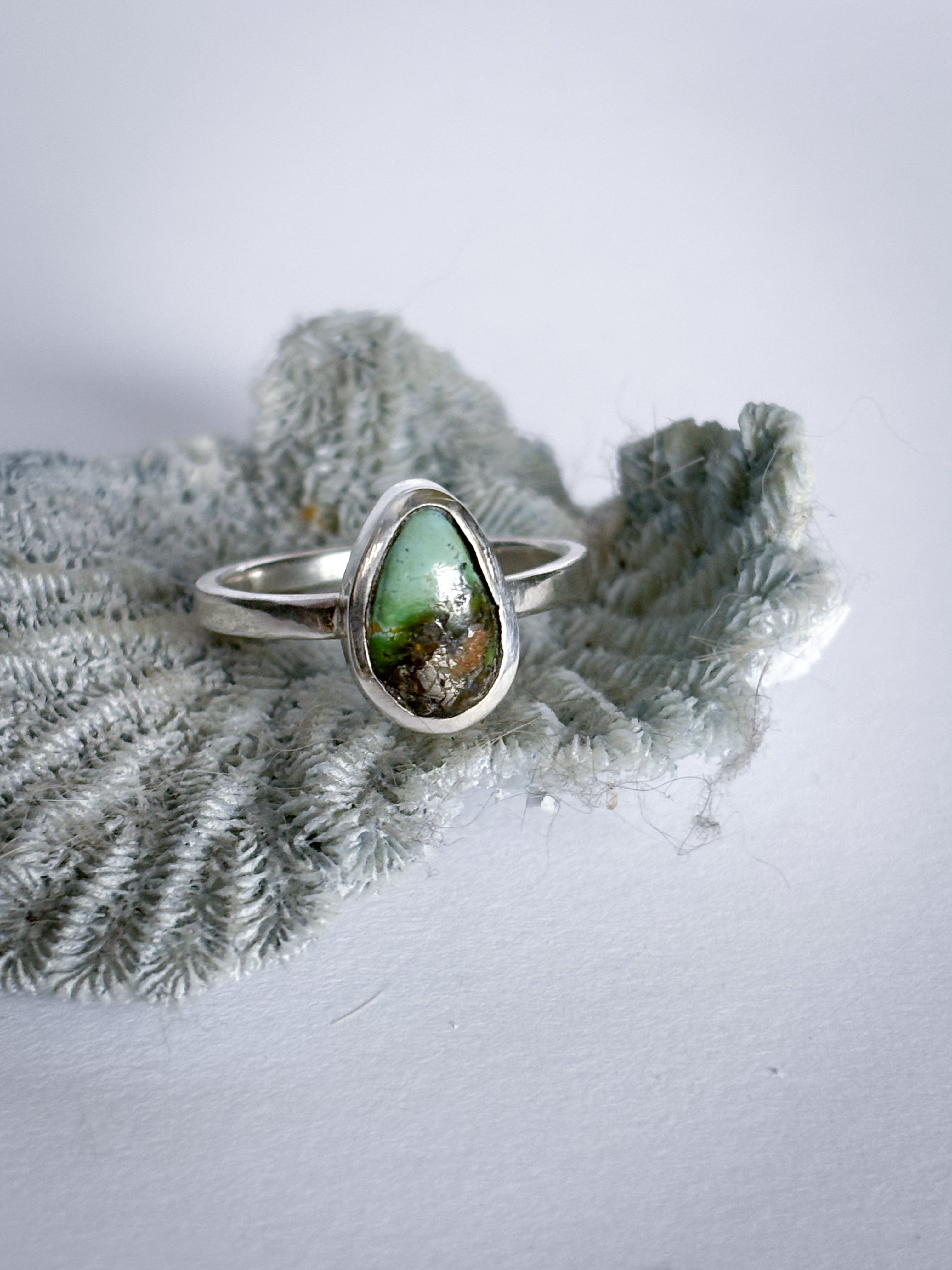 Stacker Ring | Sonoran Gold Turquoise & Sterling Silver | Size 8