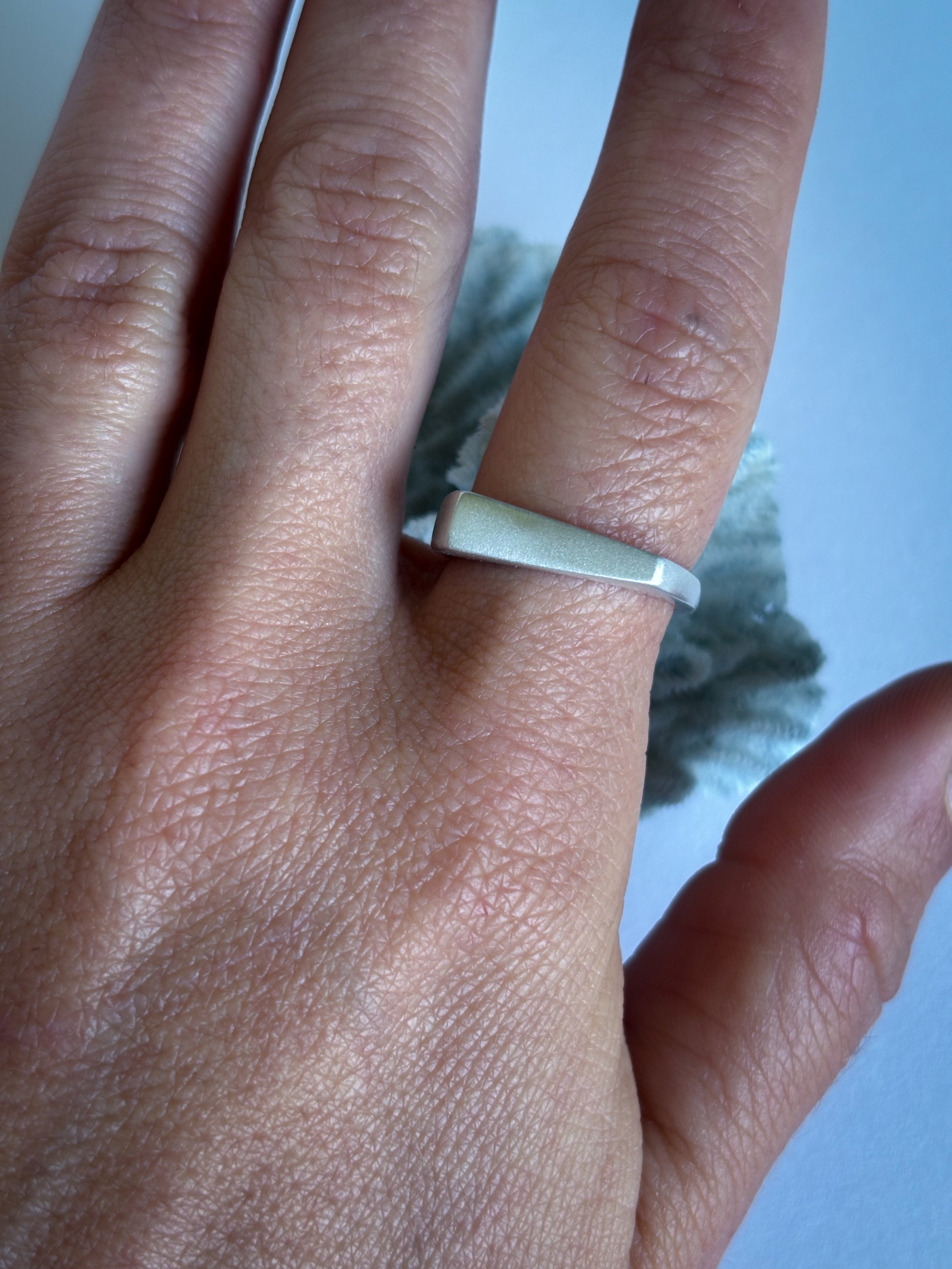 Assymetrical Signet Ring | Sterling Silver