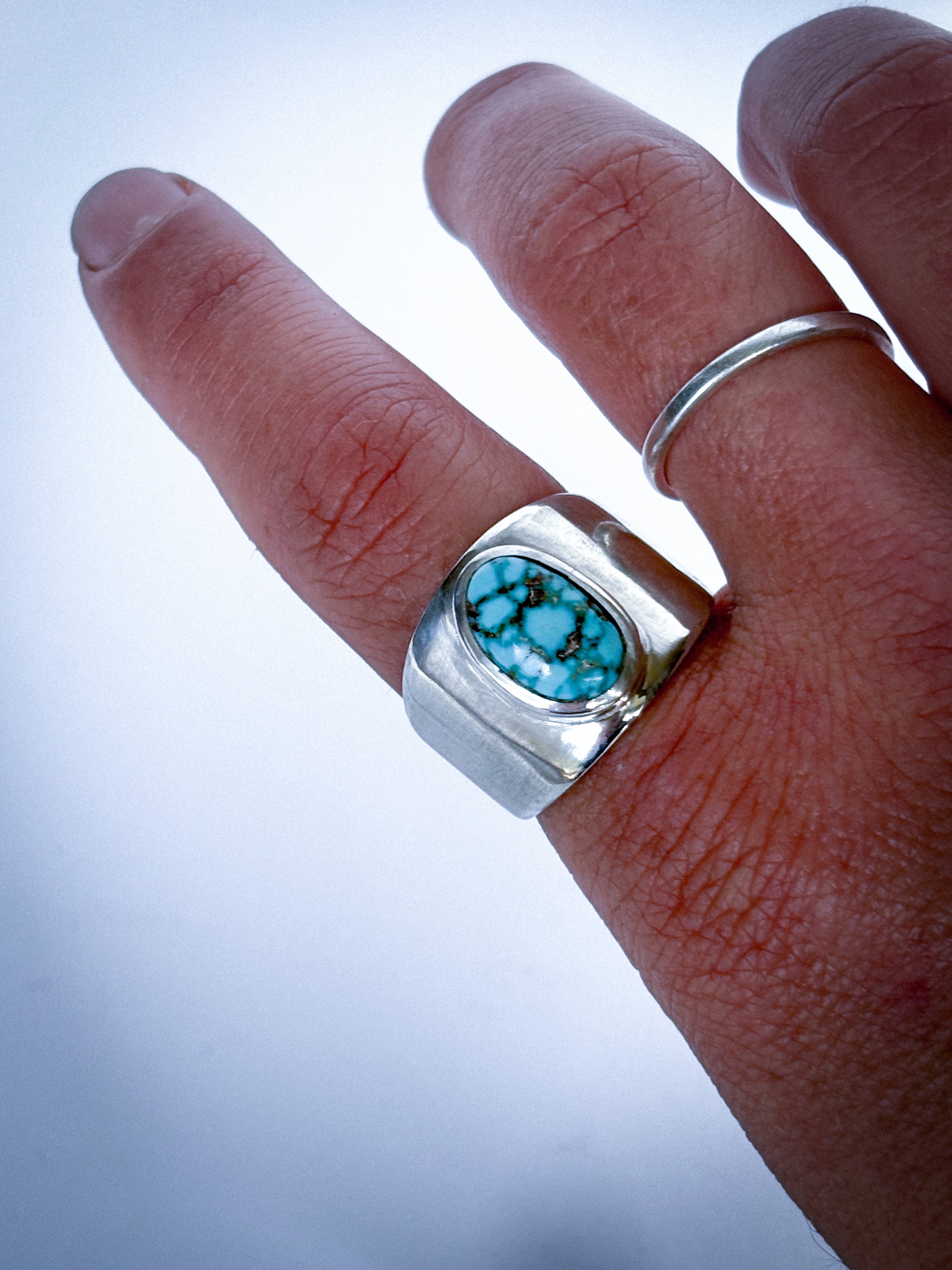Saddle Band Ring | Kingman Turquoise & Sterling Silver | Size 9