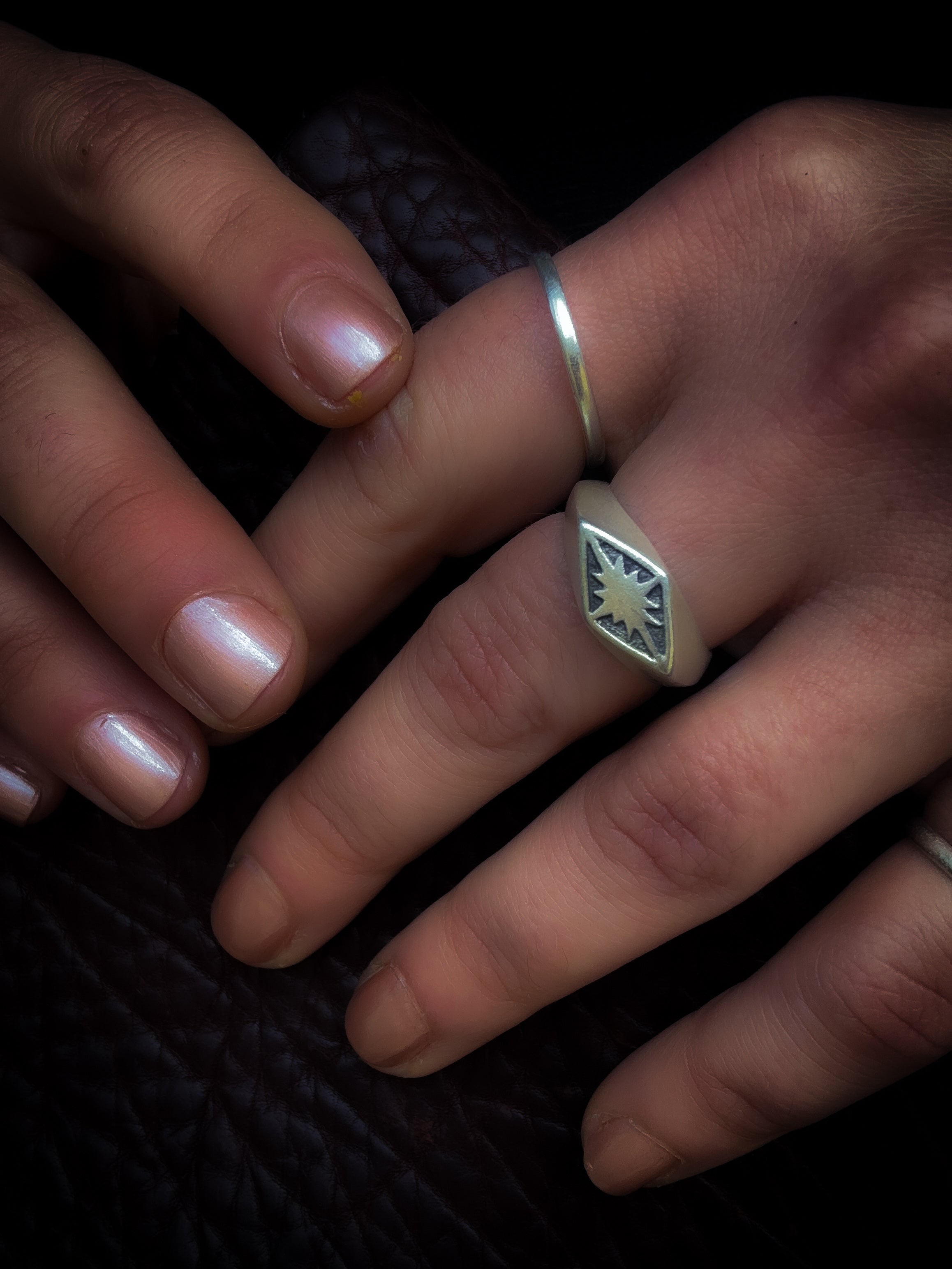 North Star Sterling Silver Signet Ring