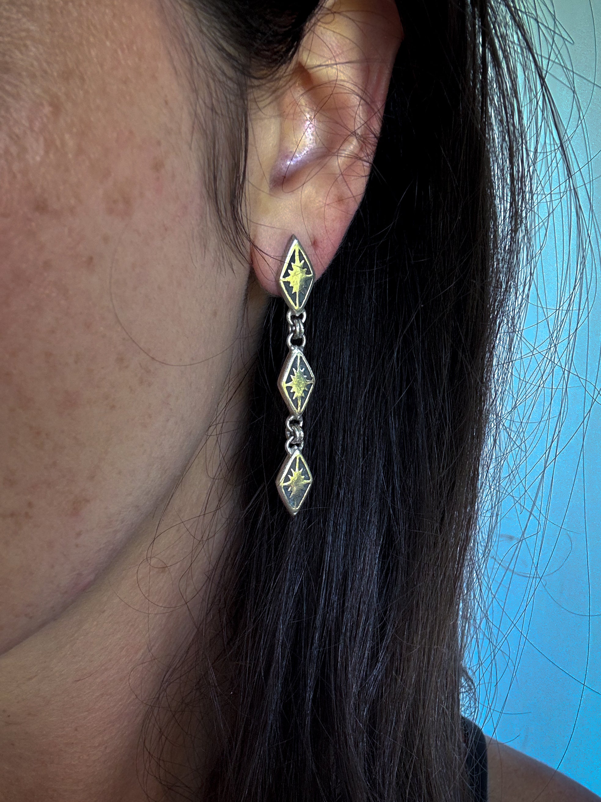 North Star Post Dangle Earrings | Sterling Silver