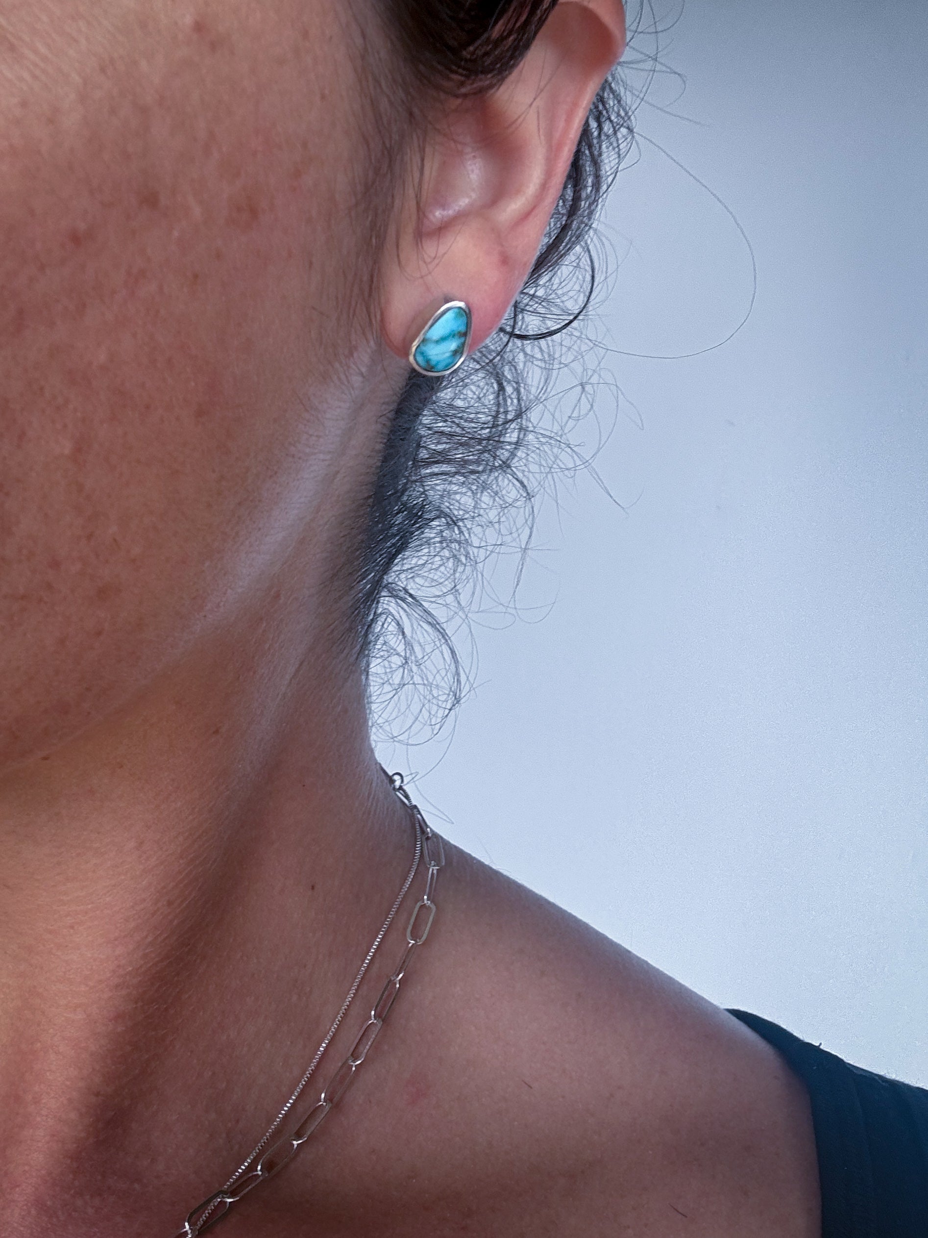 Post Earrings | Kingman Turquoise & Sterling Silver