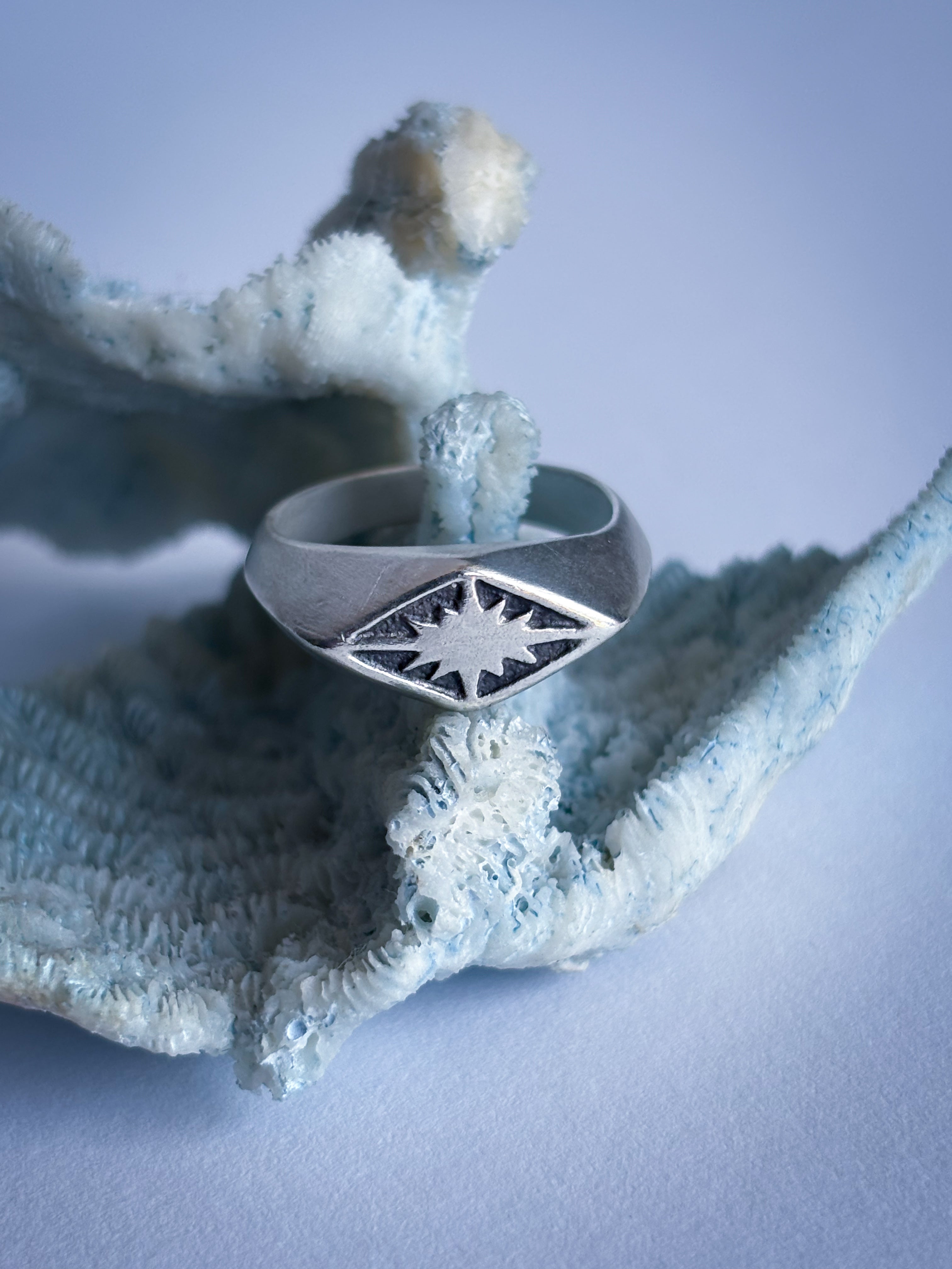 North Star Sterling Silver Signet Ring