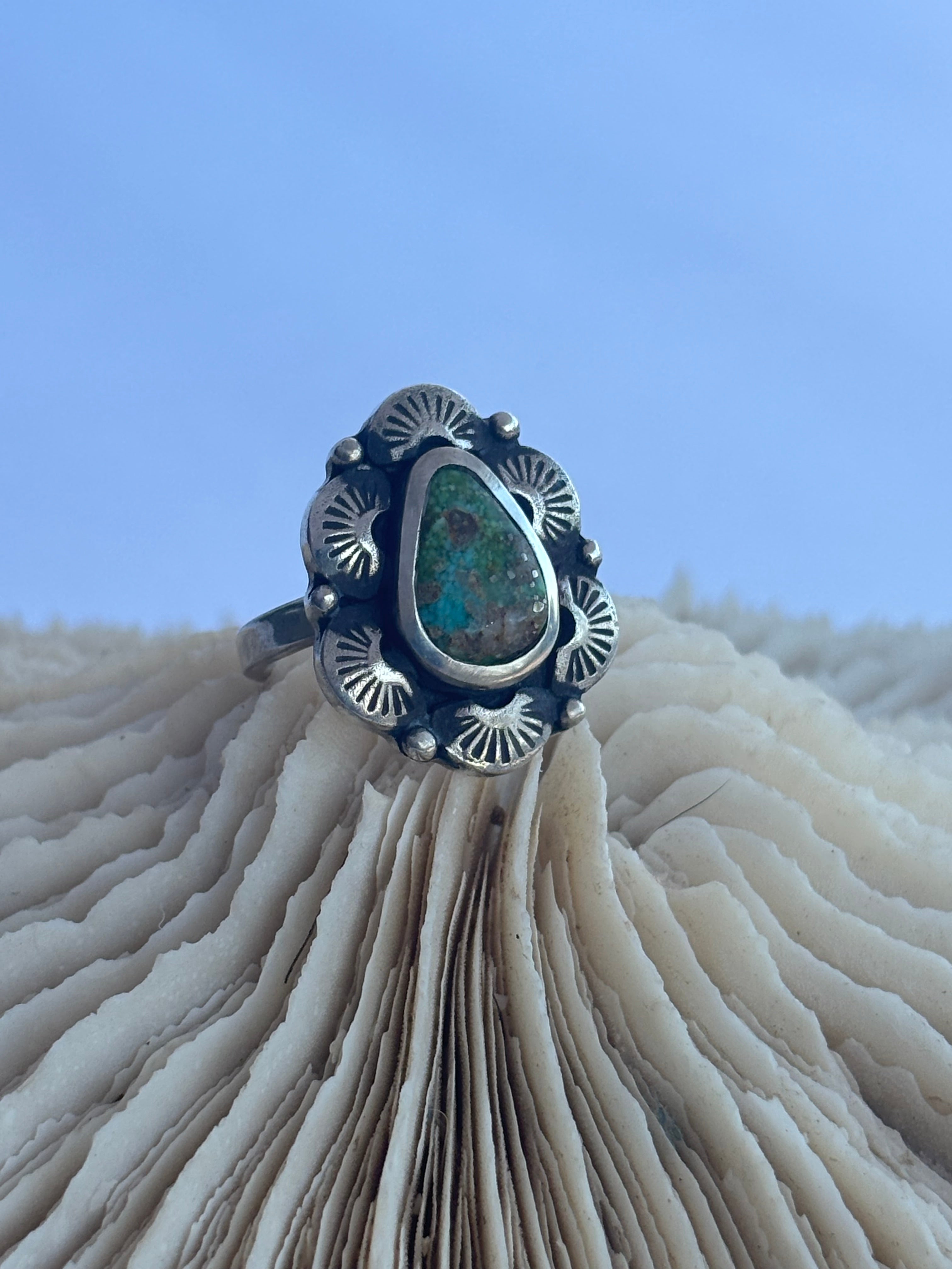 Radiant Ring | Sonoran Gold Turquoise & Sterling Silver | Size 7.5