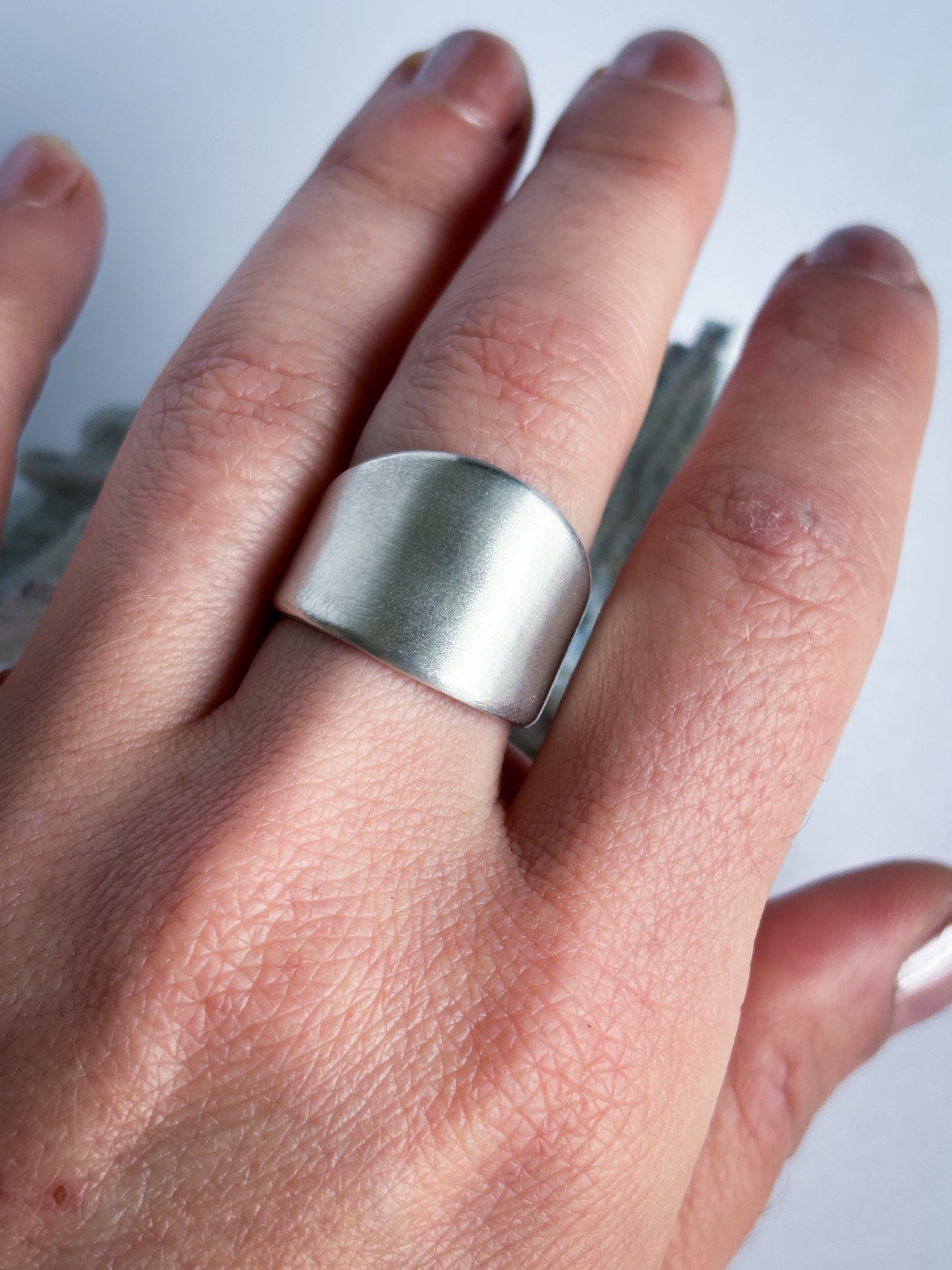 Sterling Silver Saddle Band Ring