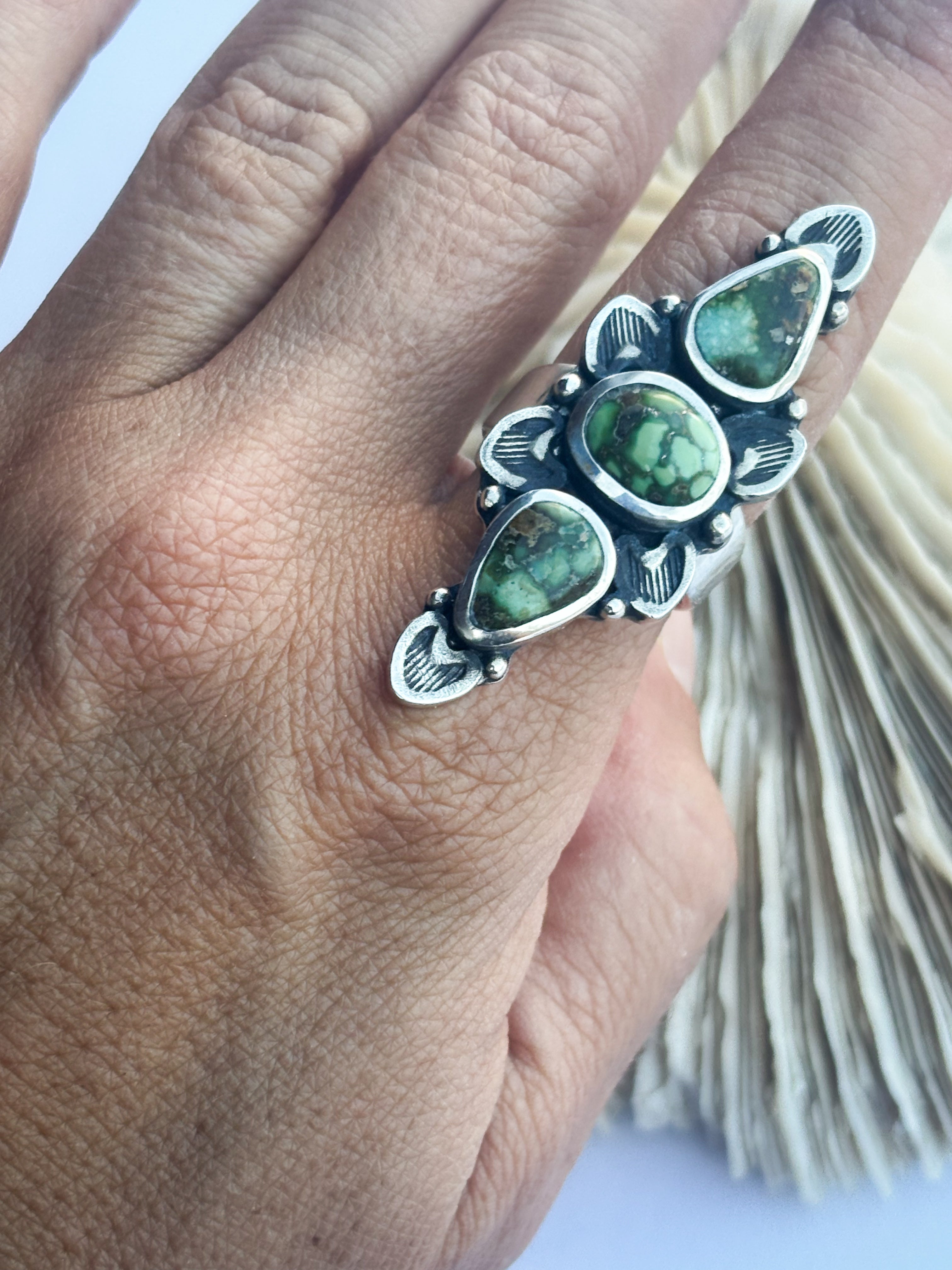 Full Bloom Ring | Sonoran Gold Turquoise & Sterling Silver | Size 7