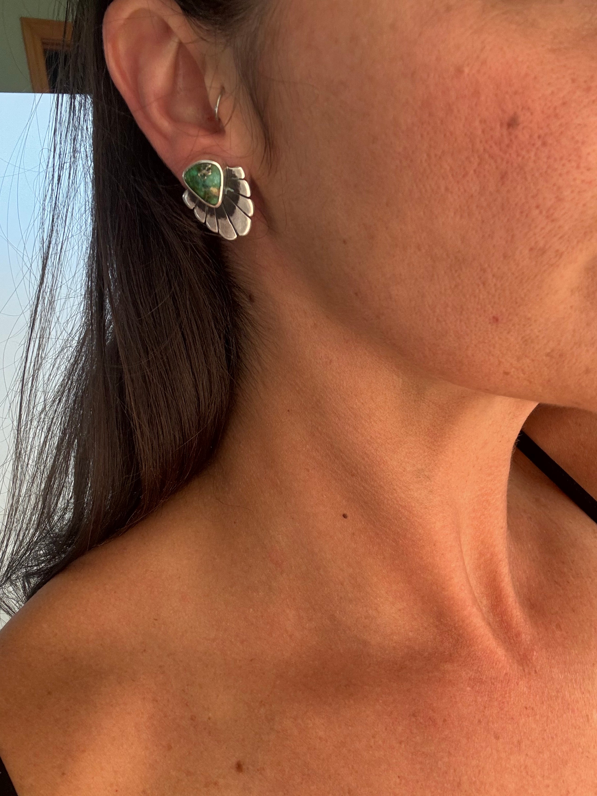 Fleur Post Earrings | Sonoran Gold Turquoise and Sterling Silver