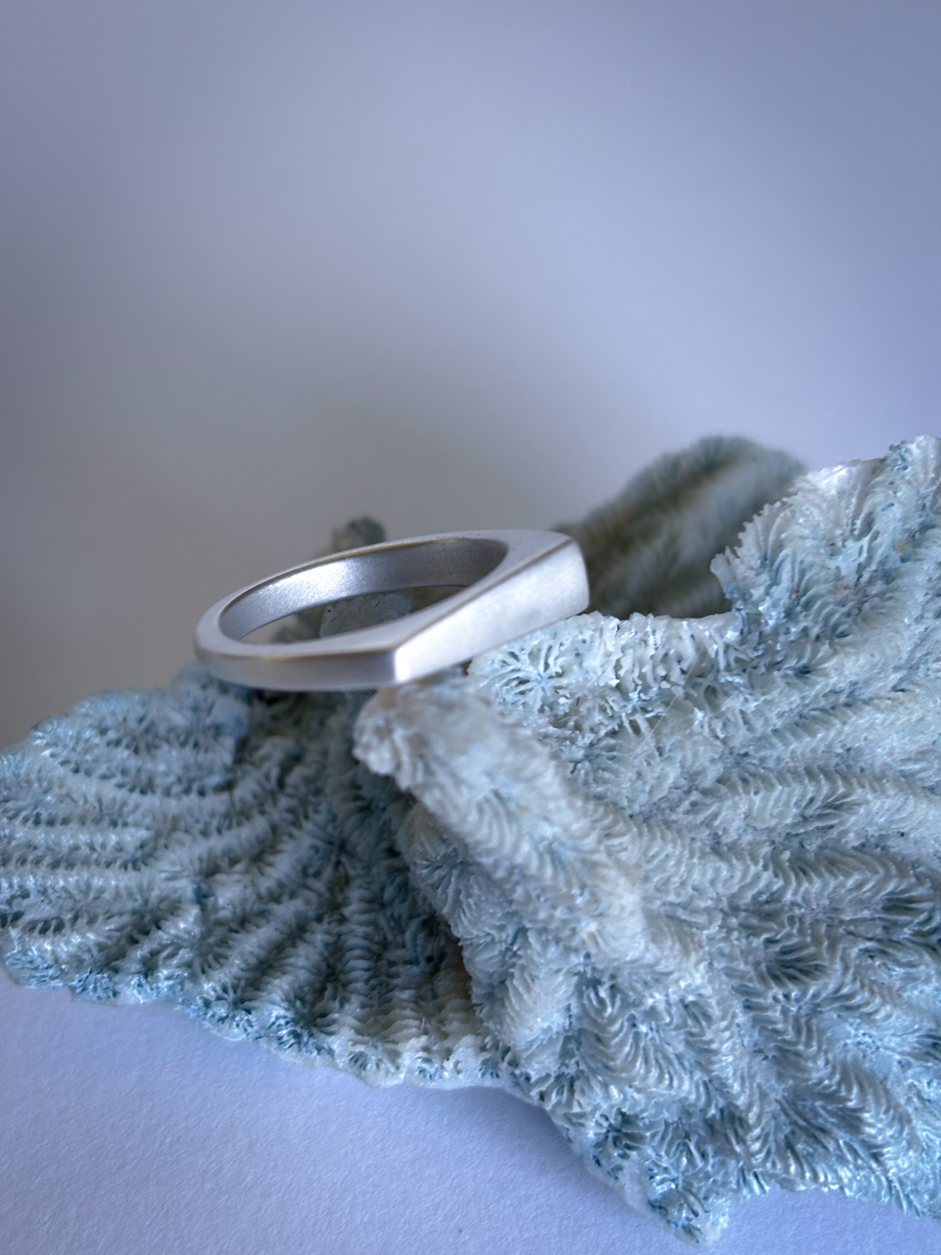 Assymetrical Signet Ring | Sterling Silver