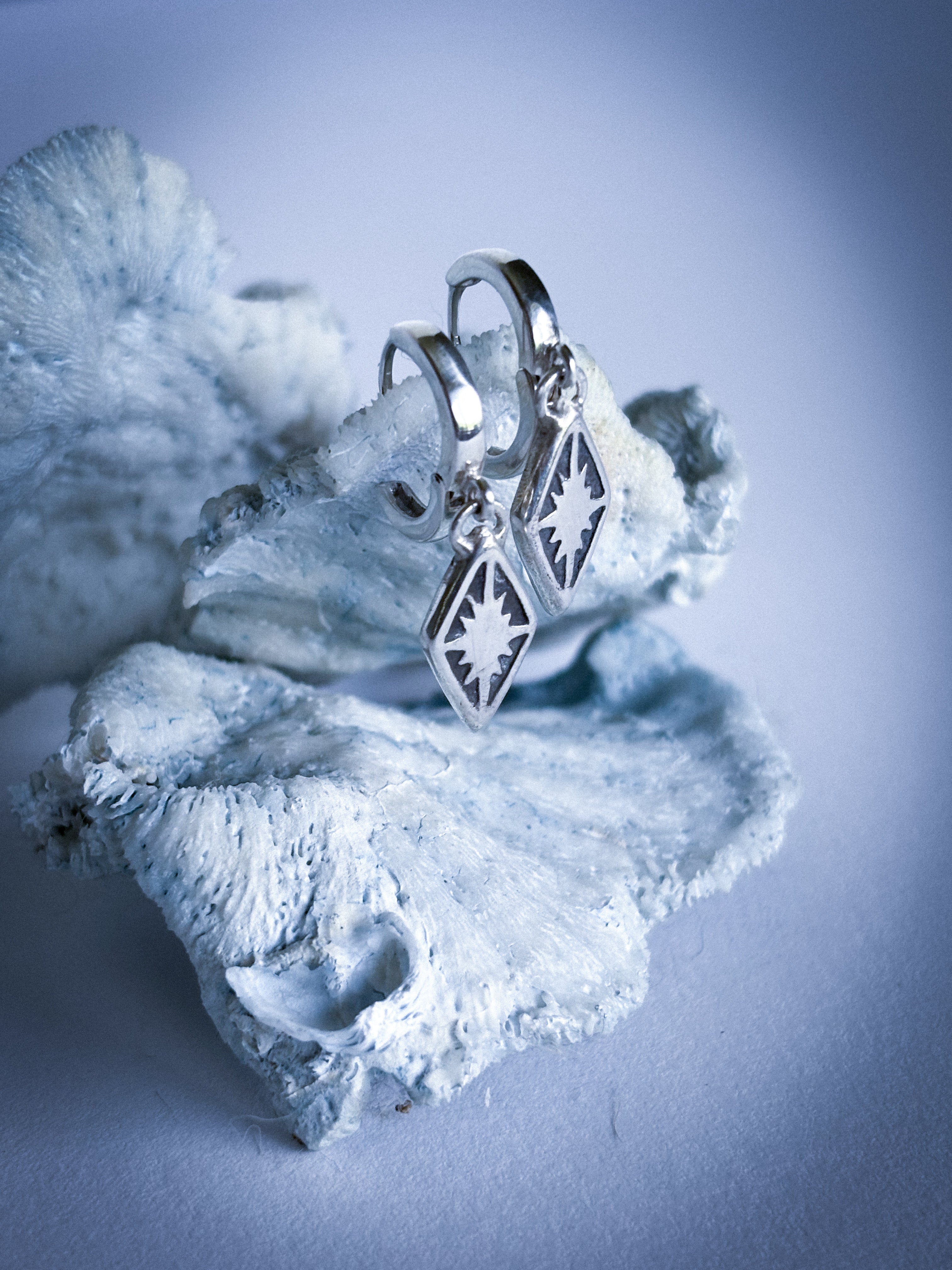 North Star Huggie Earrings | Sterling Silver