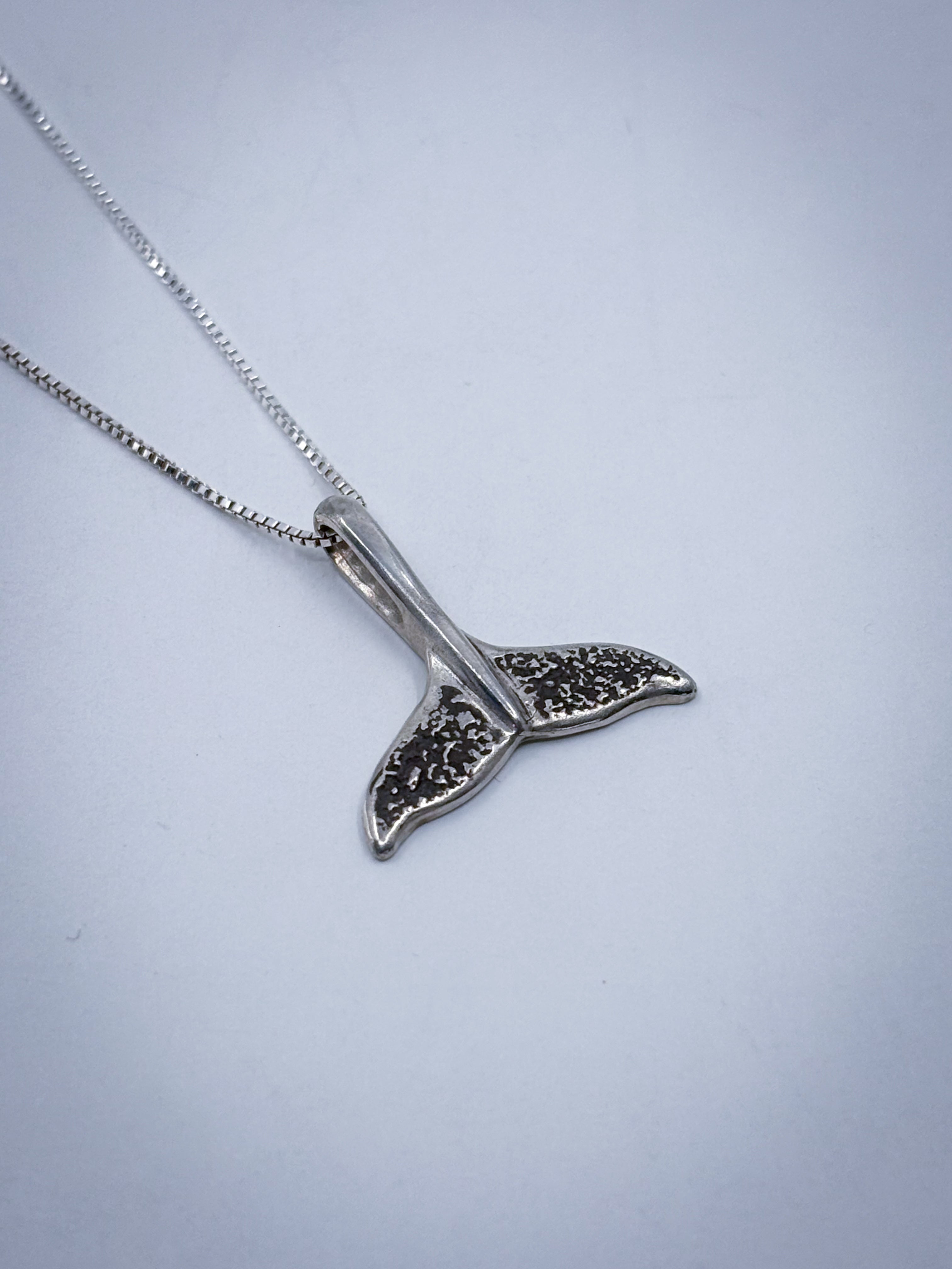 Whale Tail Charm Necklace | Sterling Silver