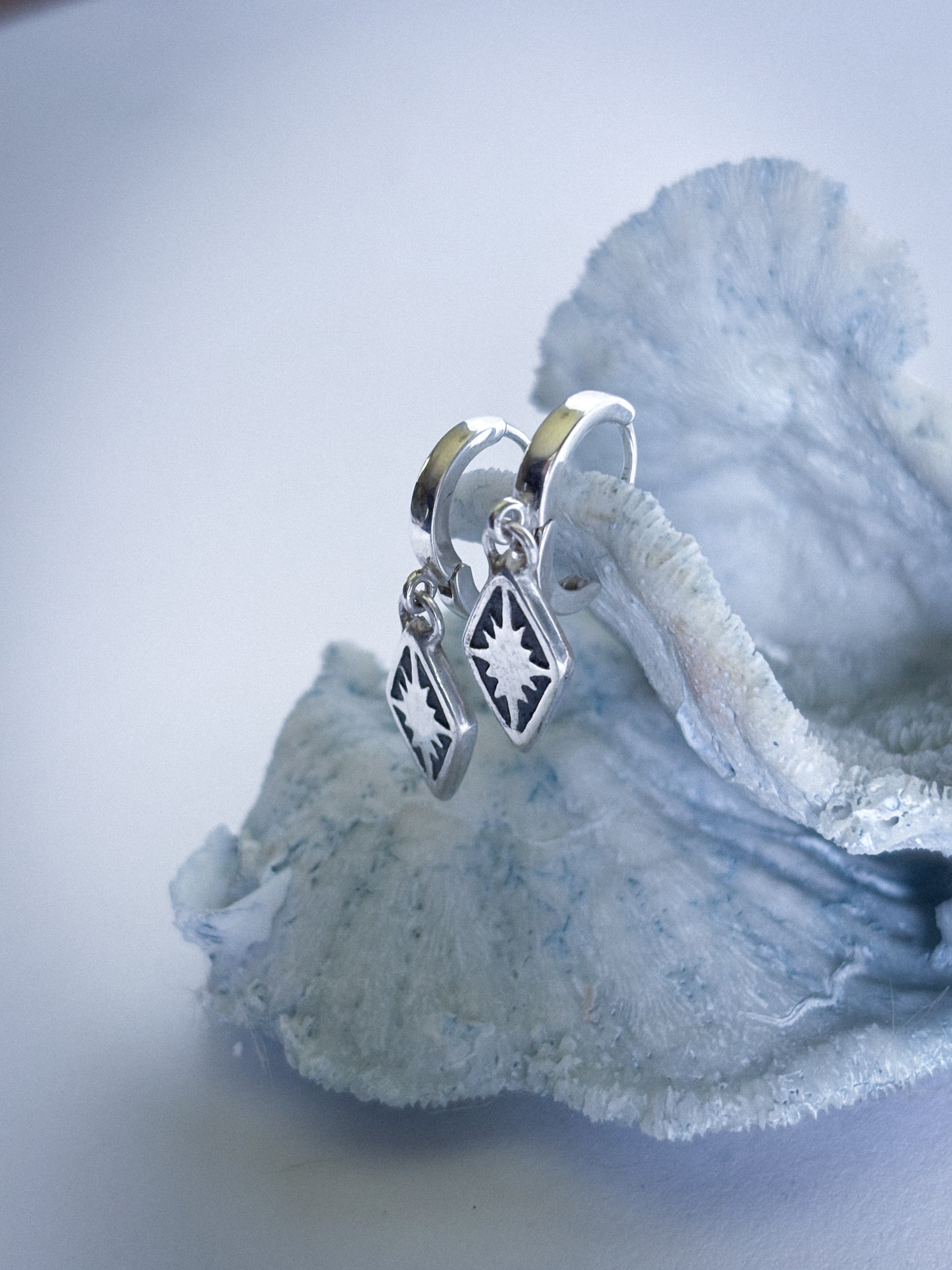 North Star Huggie Earrings | Sterling Silver