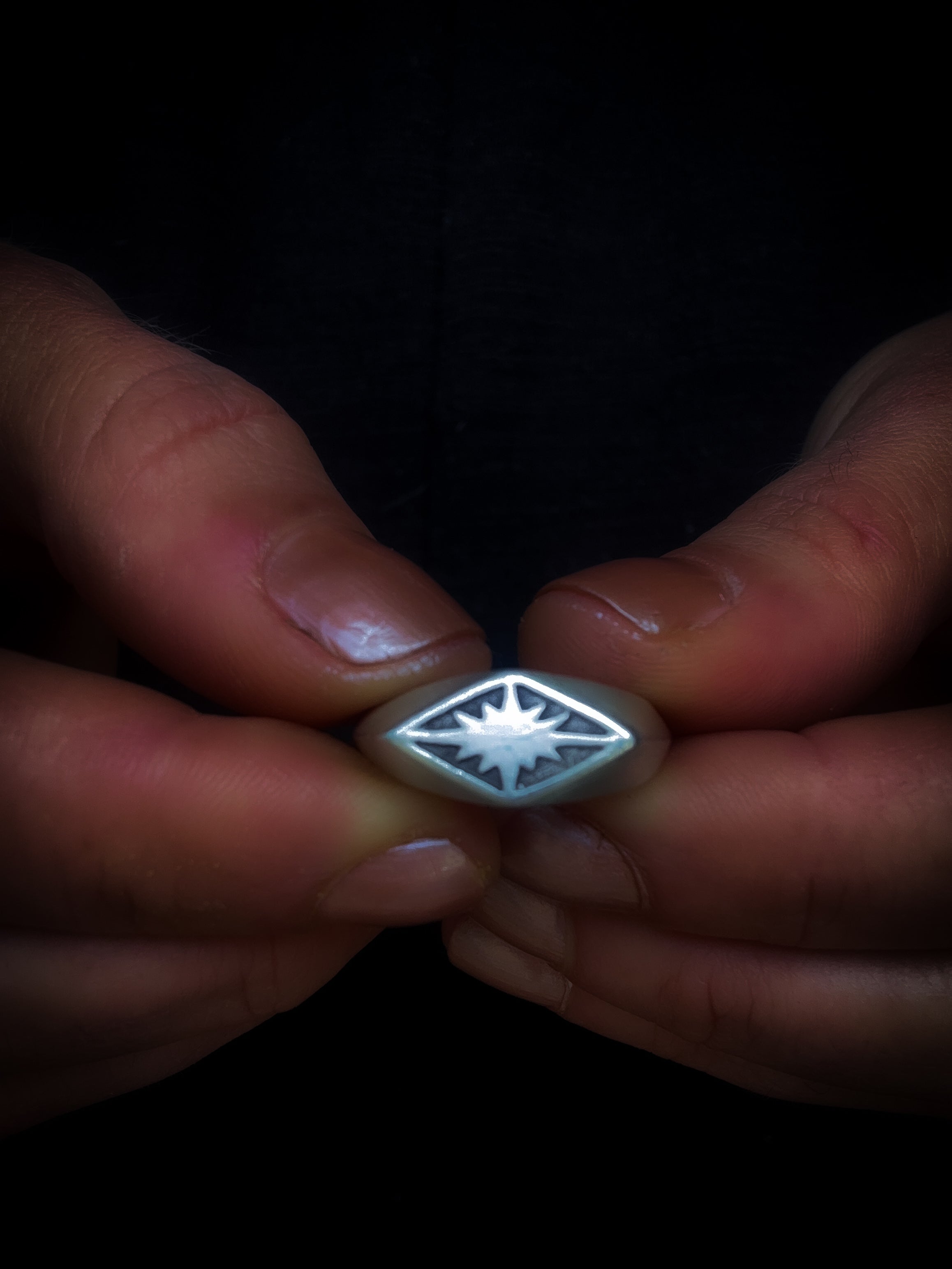 North Star Sterling Silver Signet Ring