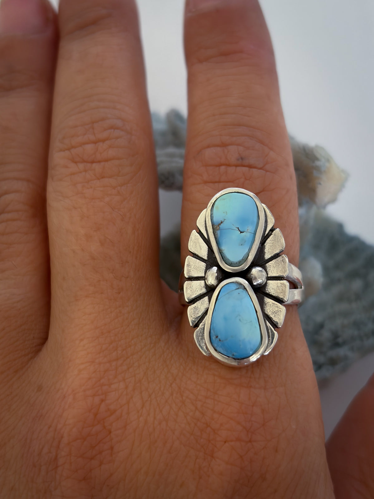 Fleur Ring | Golden Hills Lavender Turquoise | Size 7