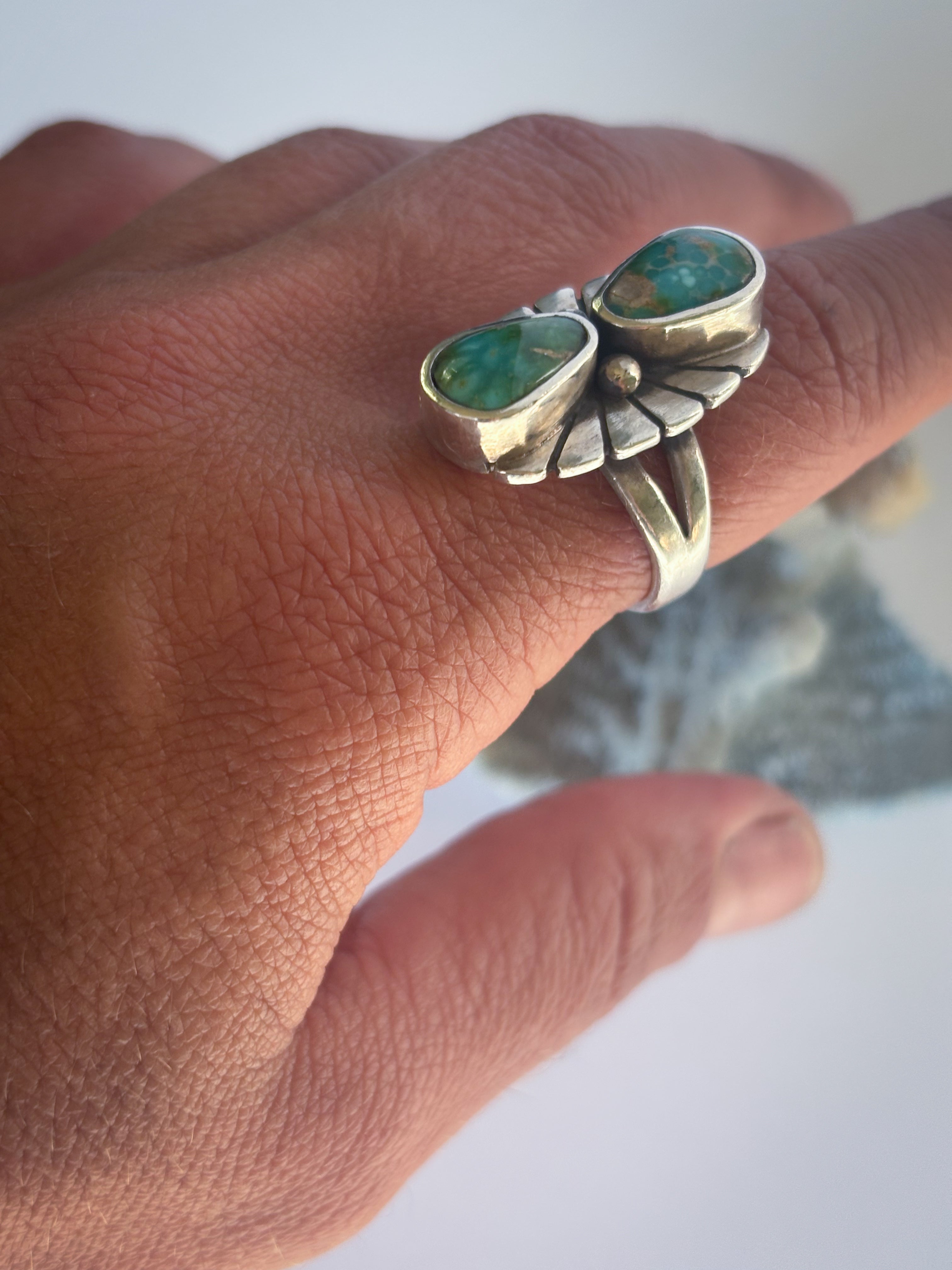 Fleur Ring | Sonoran Gold Turquoise & Sterling Silver | Size 7