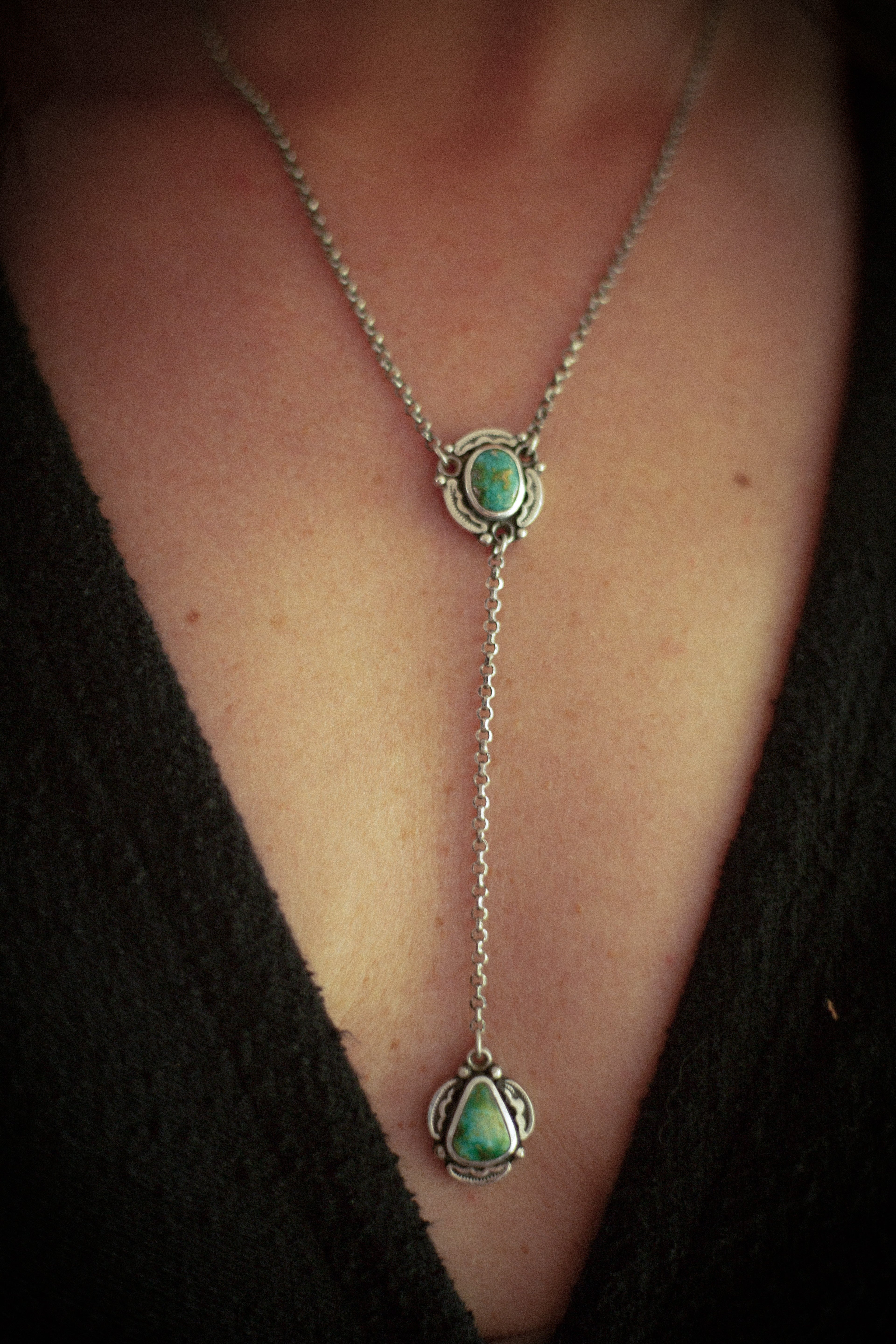 Encompass Lariat Necklace | Sonoran Gold Turquoise & Sterling Silver