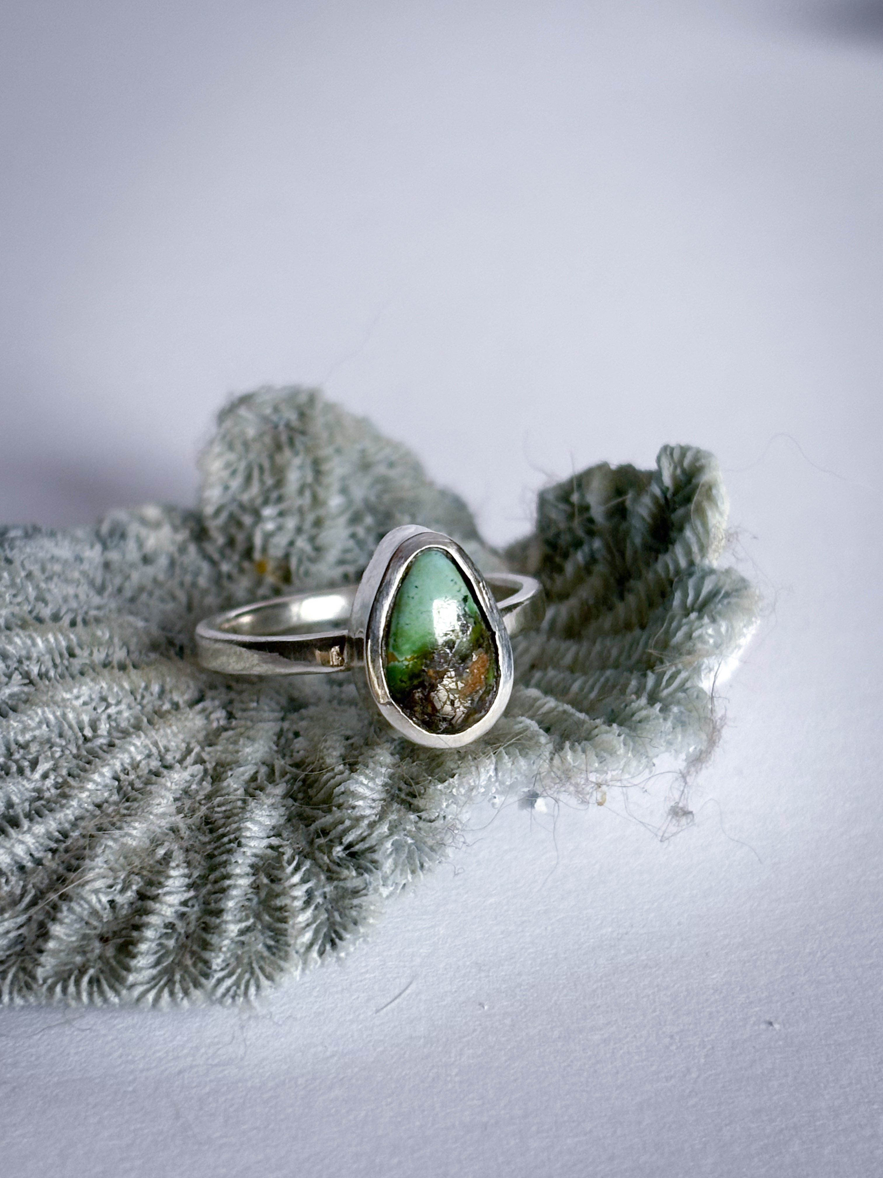 Stacker Ring | Sonoran Gold Turquoise & Sterling Silver | Size 8