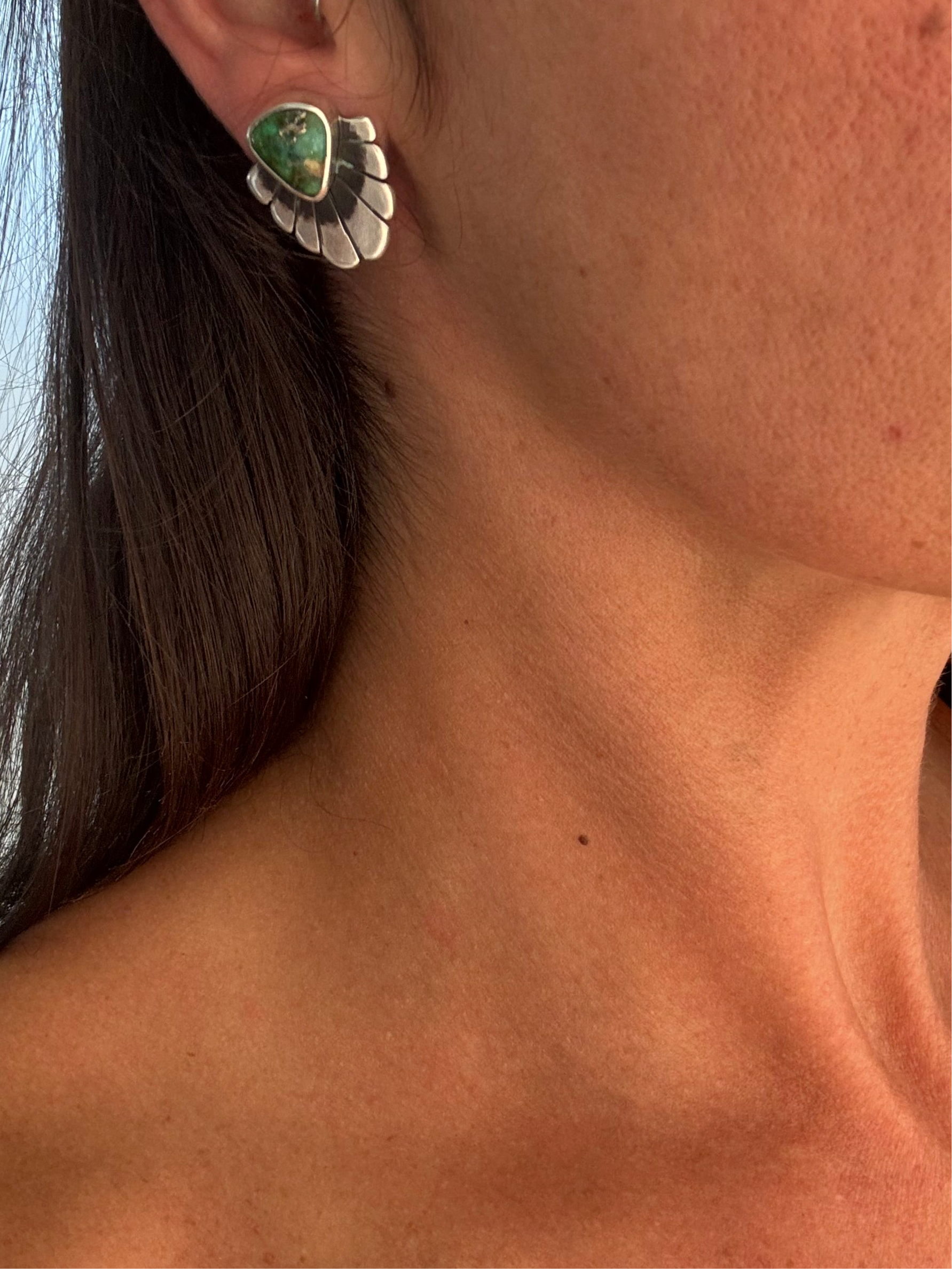 Fleur Post Earrings | Sonoran Gold Turquoise and Sterling Silver