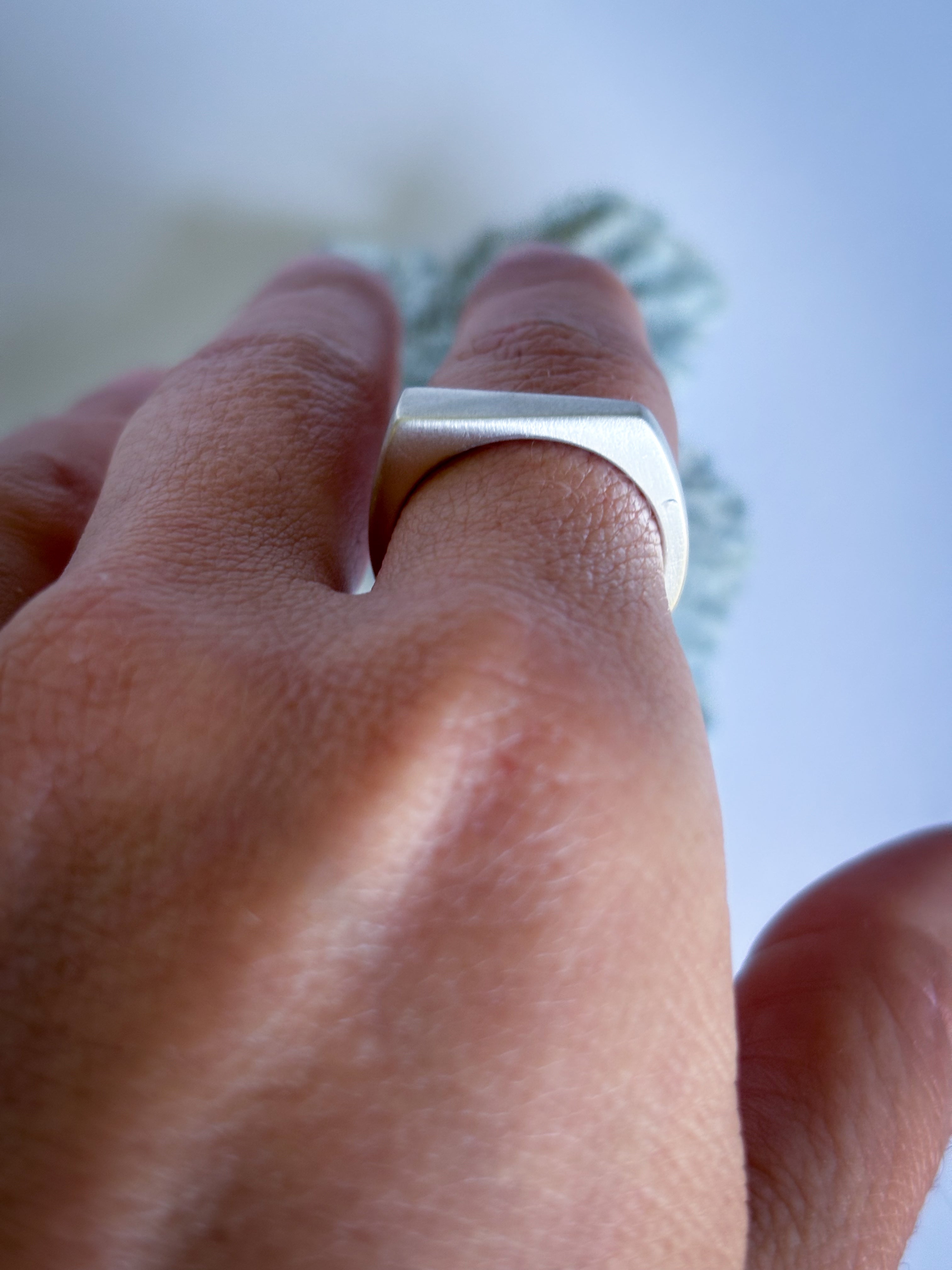 Assymetrical Signet Ring | Sterling Silver