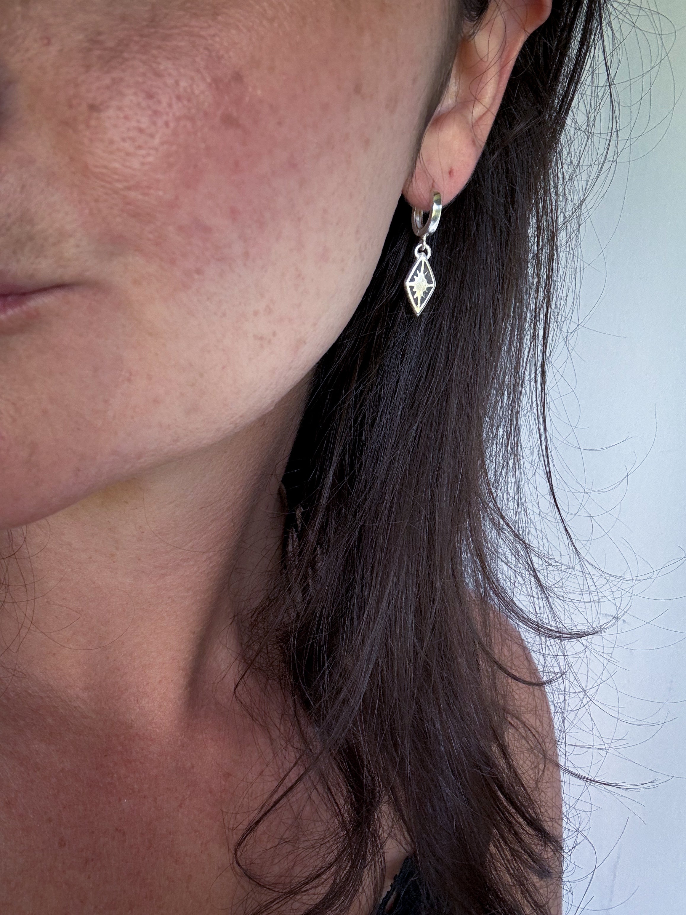 North Star Huggie Earrings | Sterling Silver