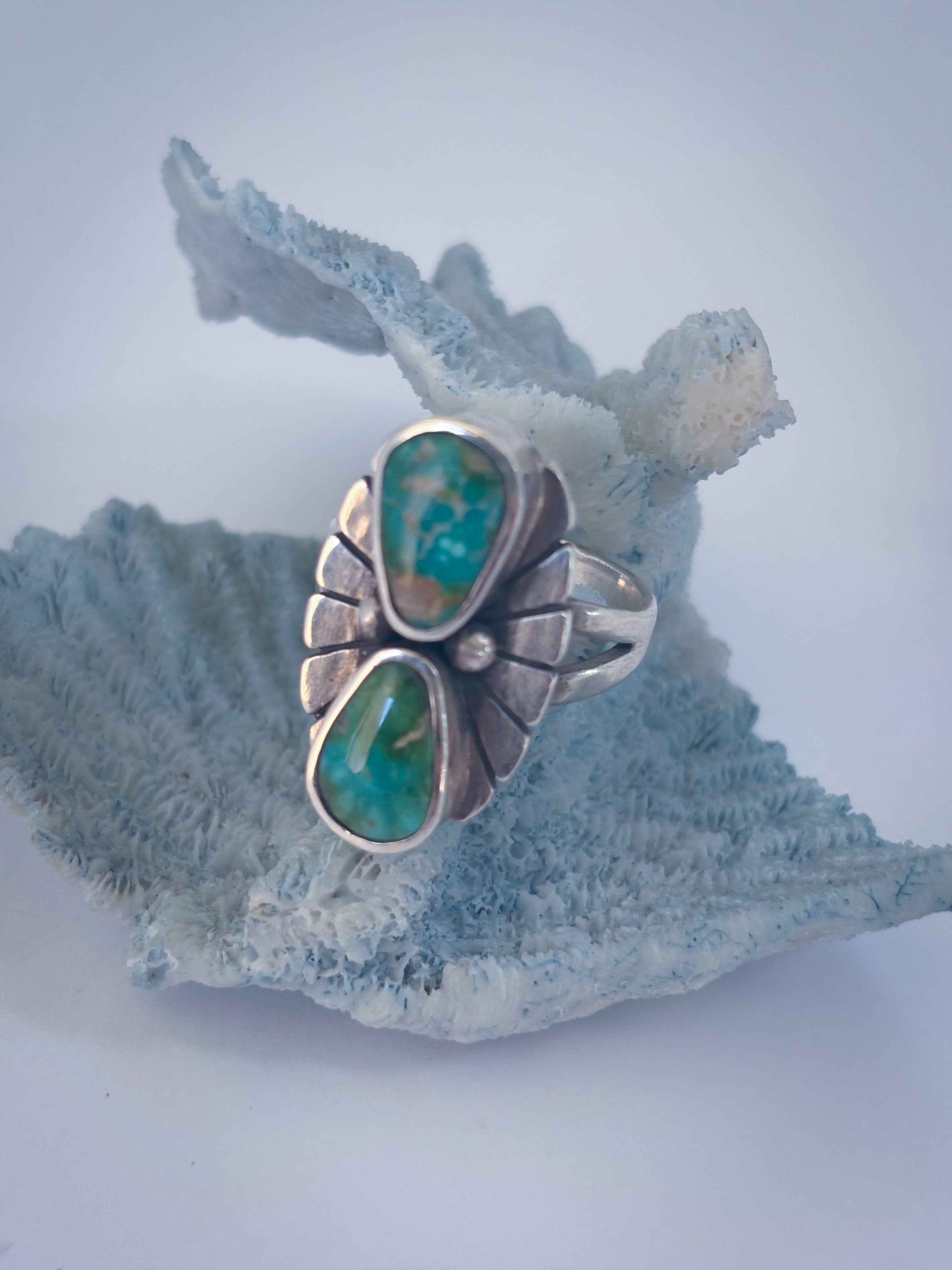Fleur Ring | Sonoran Gold Turquoise & Sterling Silver | Size 7