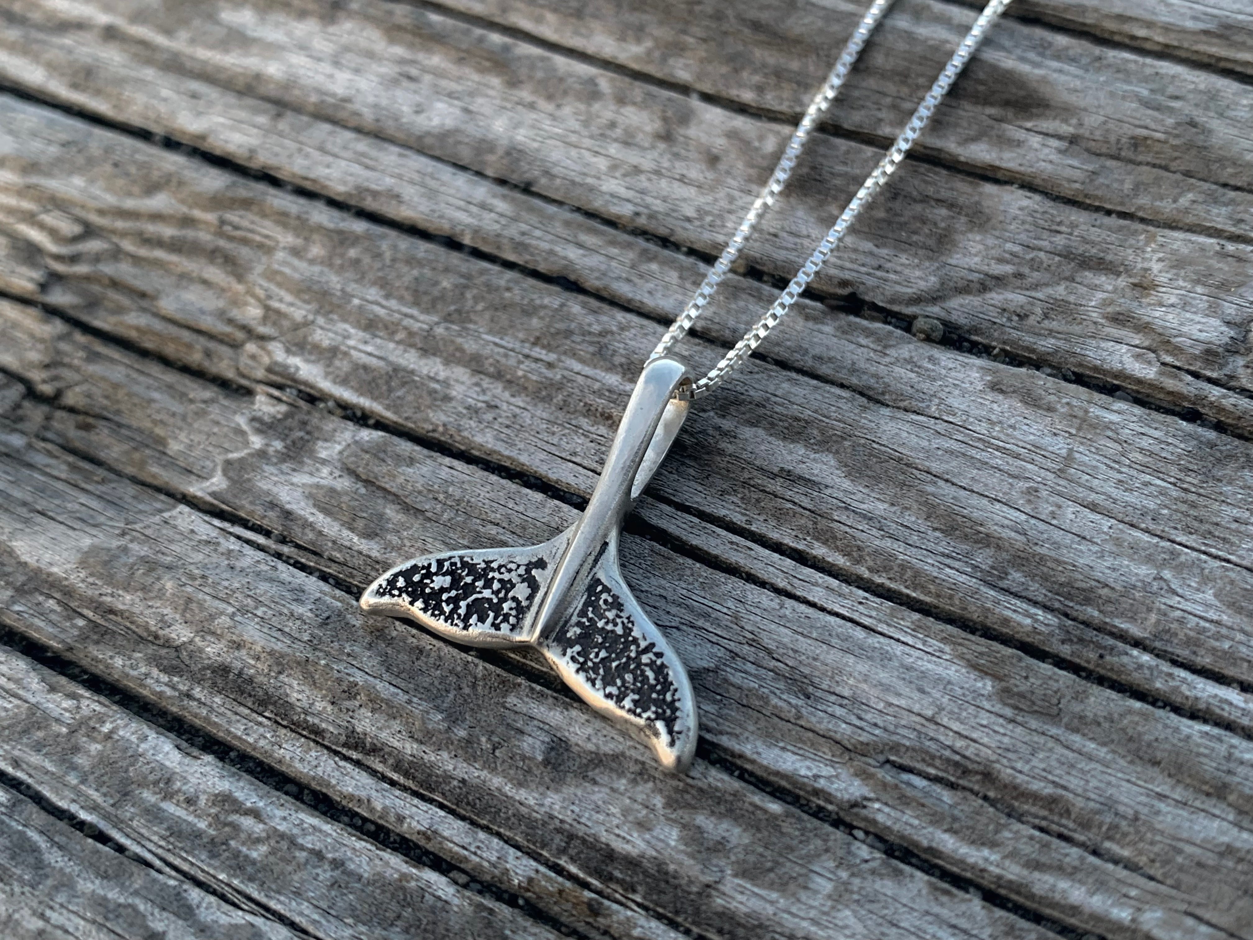Whale Tail Charm Necklace | Sterling Silver