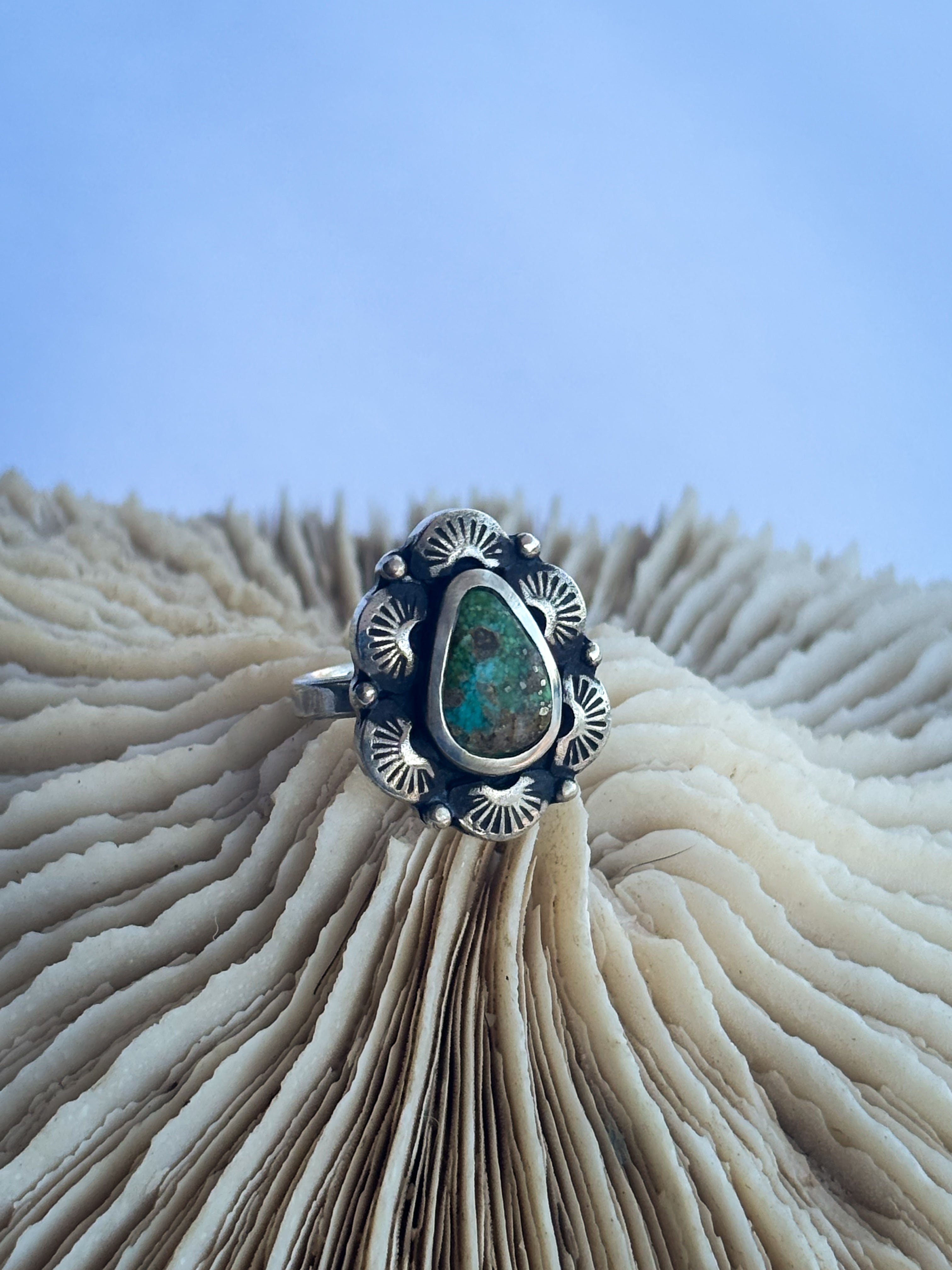 Radiant Ring | Sonoran Gold Turquoise & Sterling Silver | Size 7.5