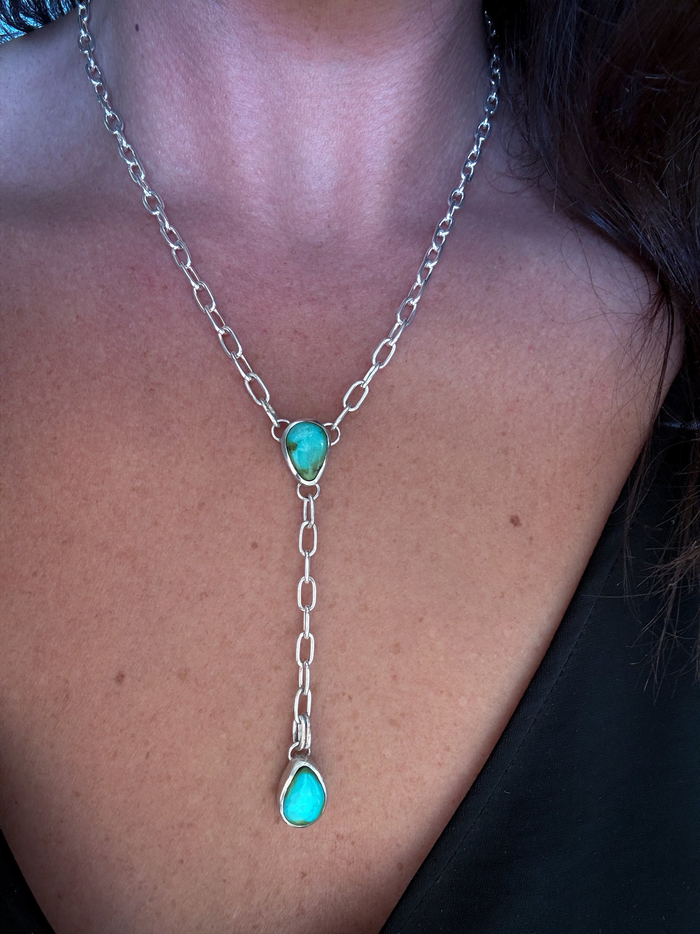 Lariat Necklace | Sonoran Gold Turquoise & Sterling Silver