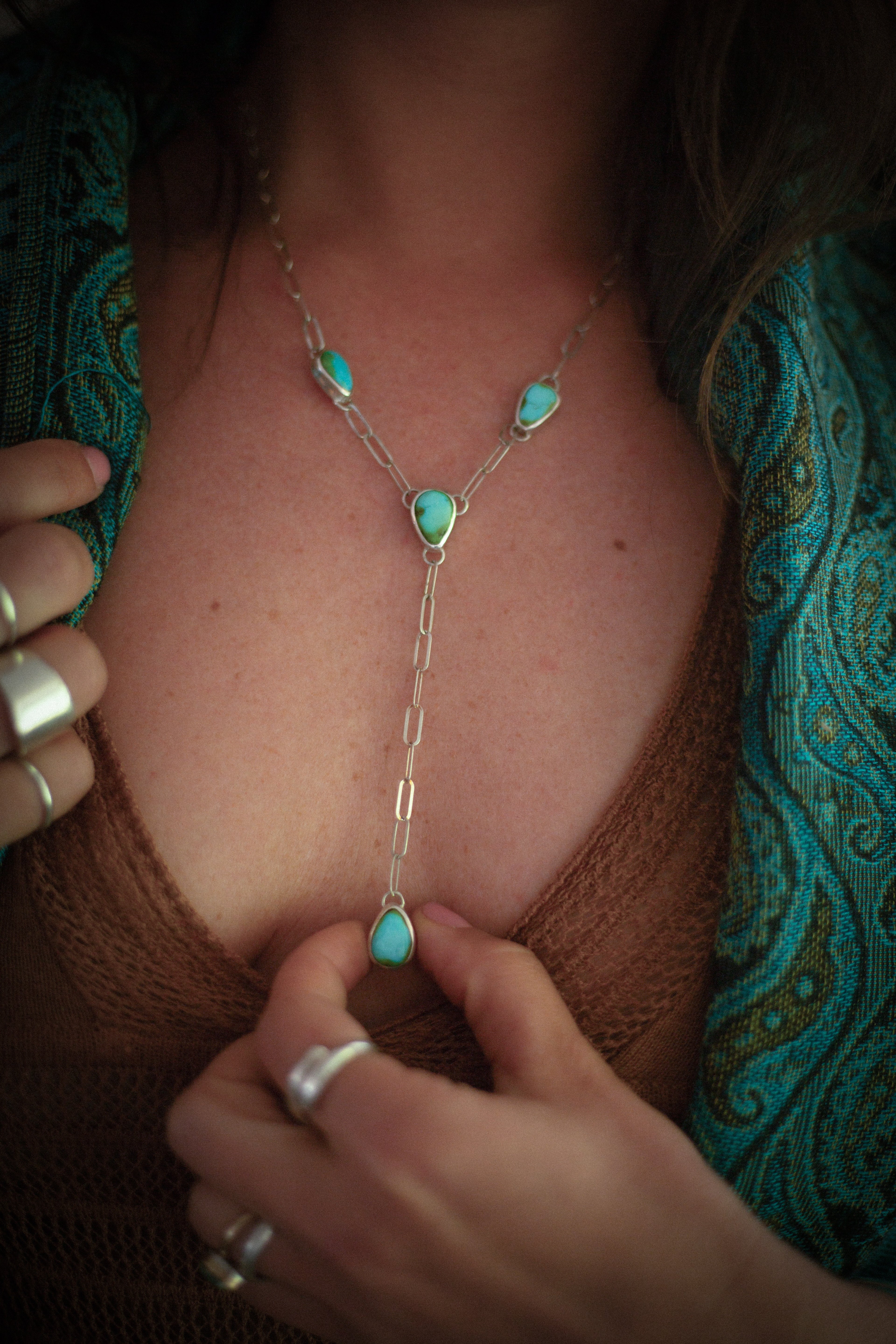 Lariat Necklace | Sonoran Mountain Turquoise & Sterling Silver