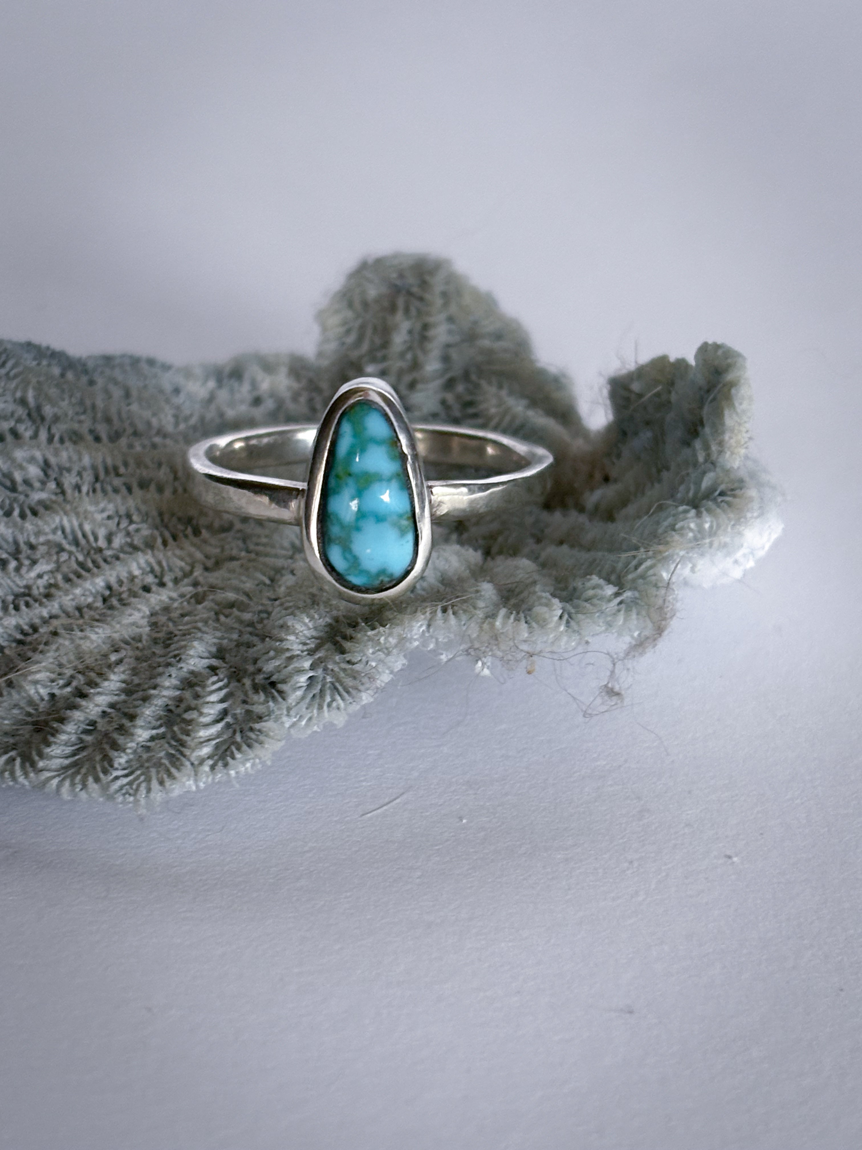 Kingman Turquoise Stacker Ring | Sterling Silver | Size 10