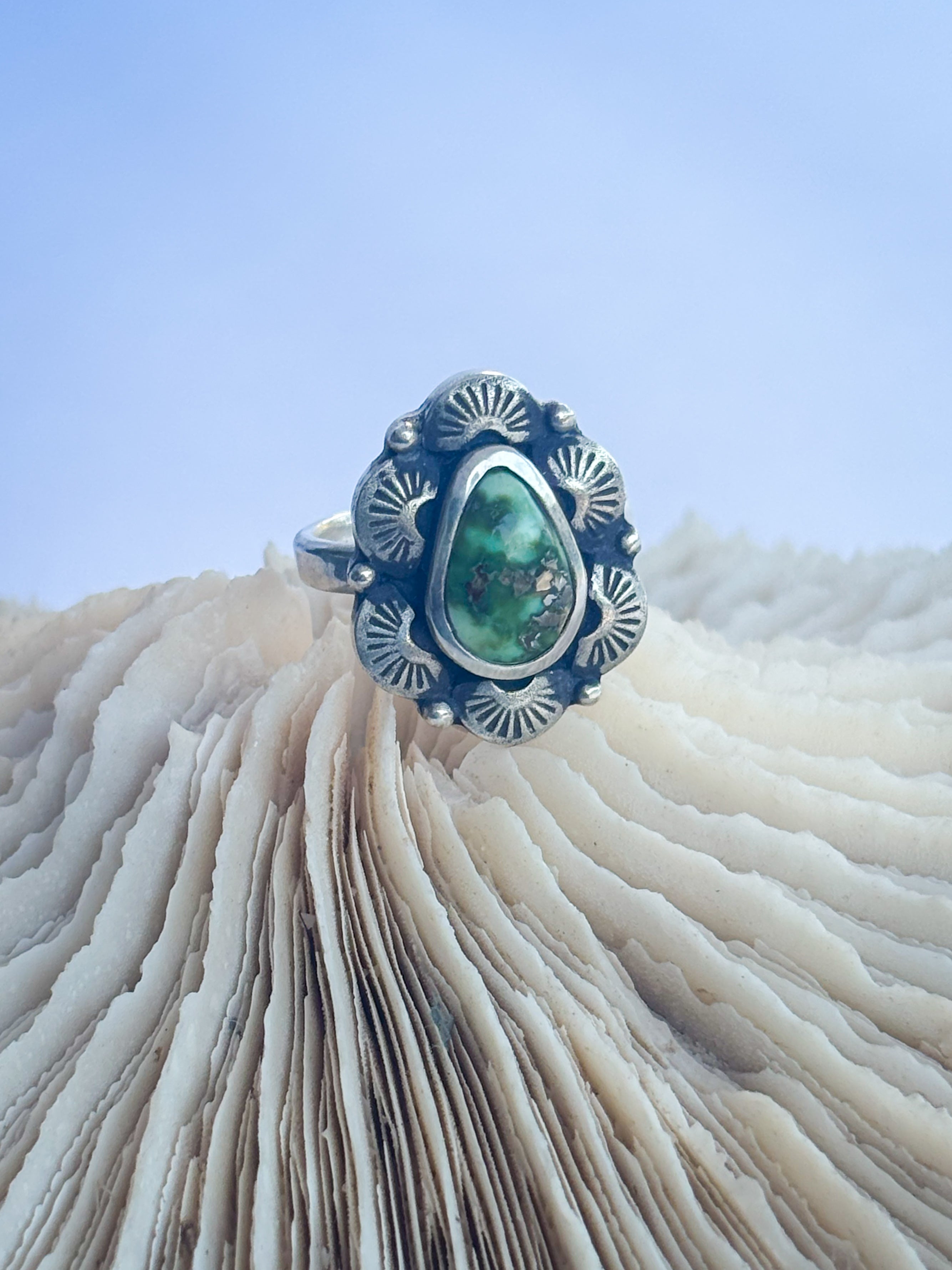 Radiant Ring | Sonoran Gold Turquoise & Sterling Silver | Size 8