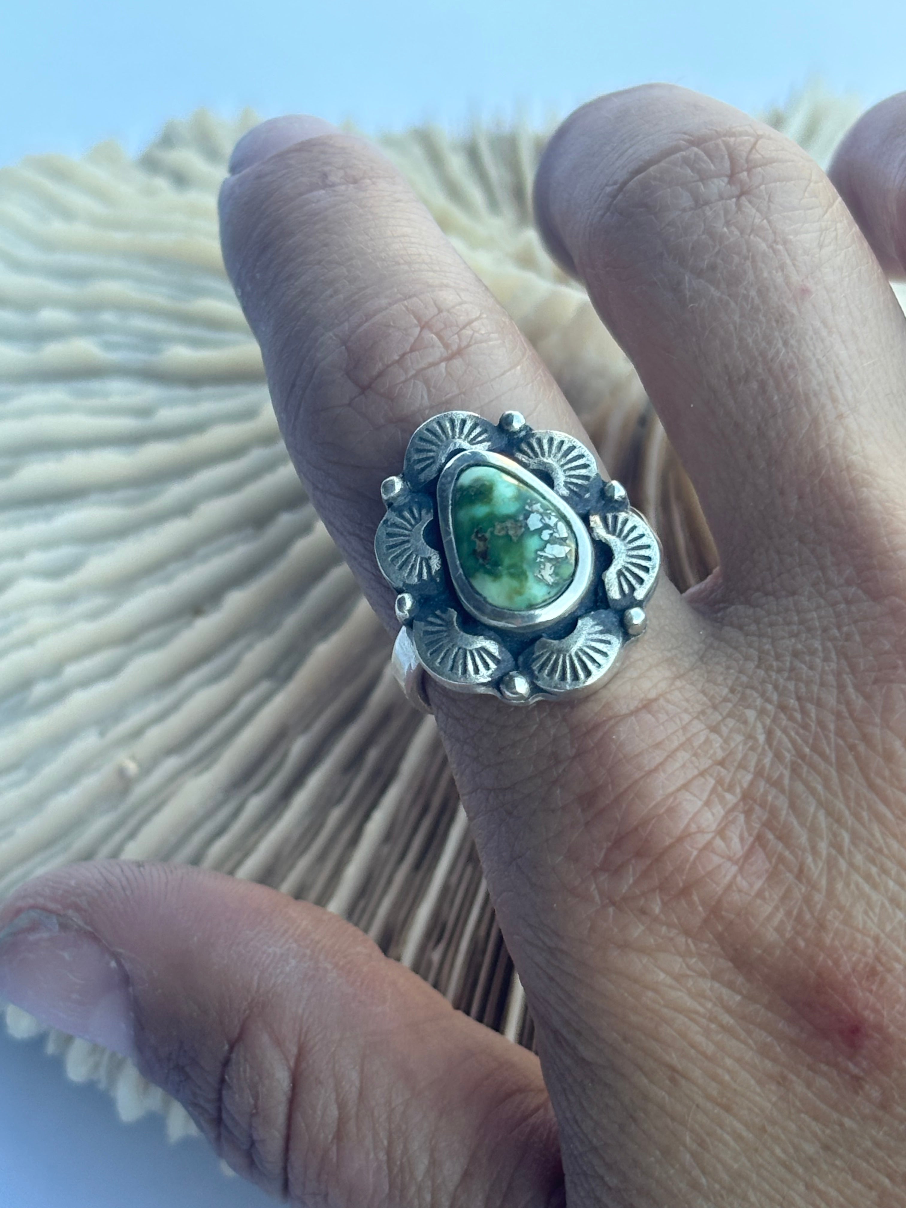 Radiant Ring | Sonoran Gold Turquoise & Sterling Silver | Size 8