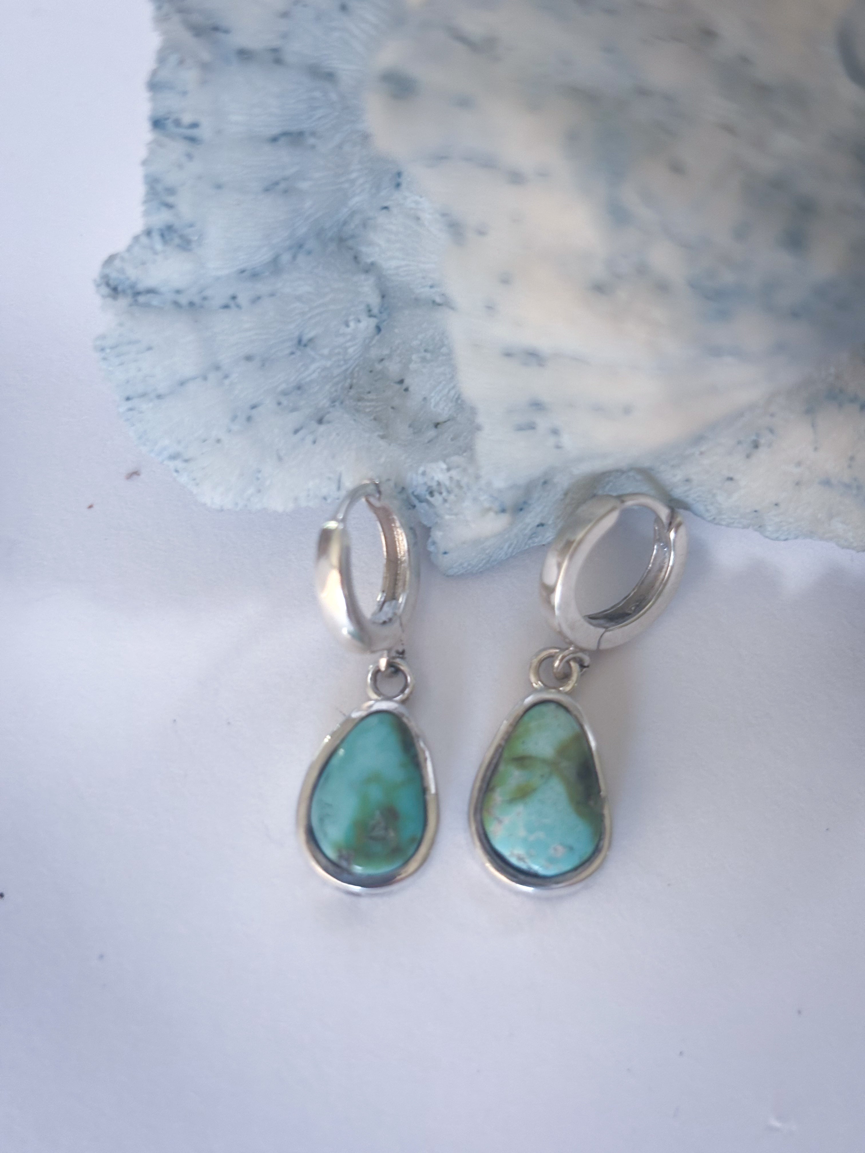 Huggie Earrings | Sonoran Gold Turquoise & Sterling Silver