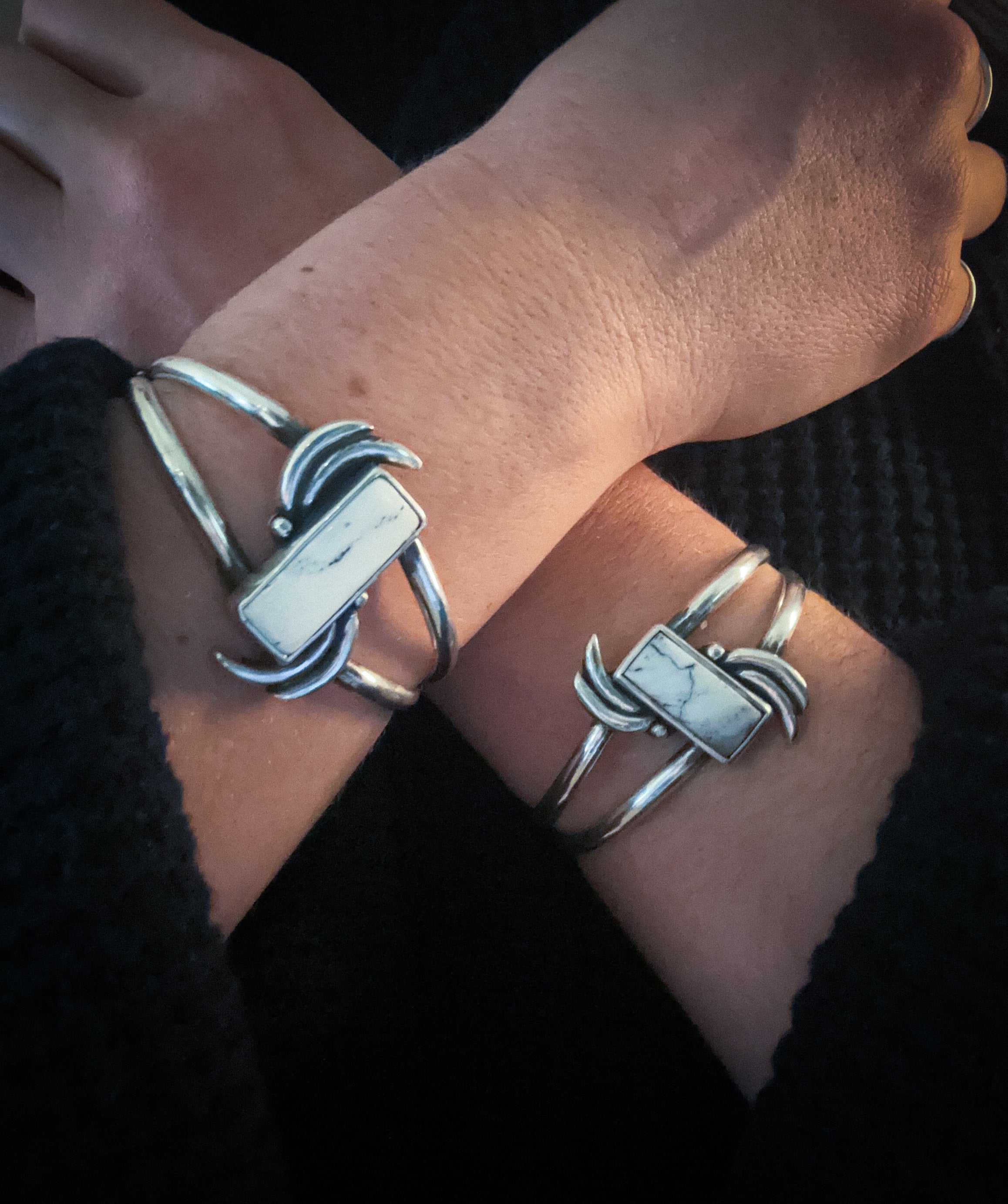 Movement Cuff Bracelet | White Buffalo & Sterling Silver