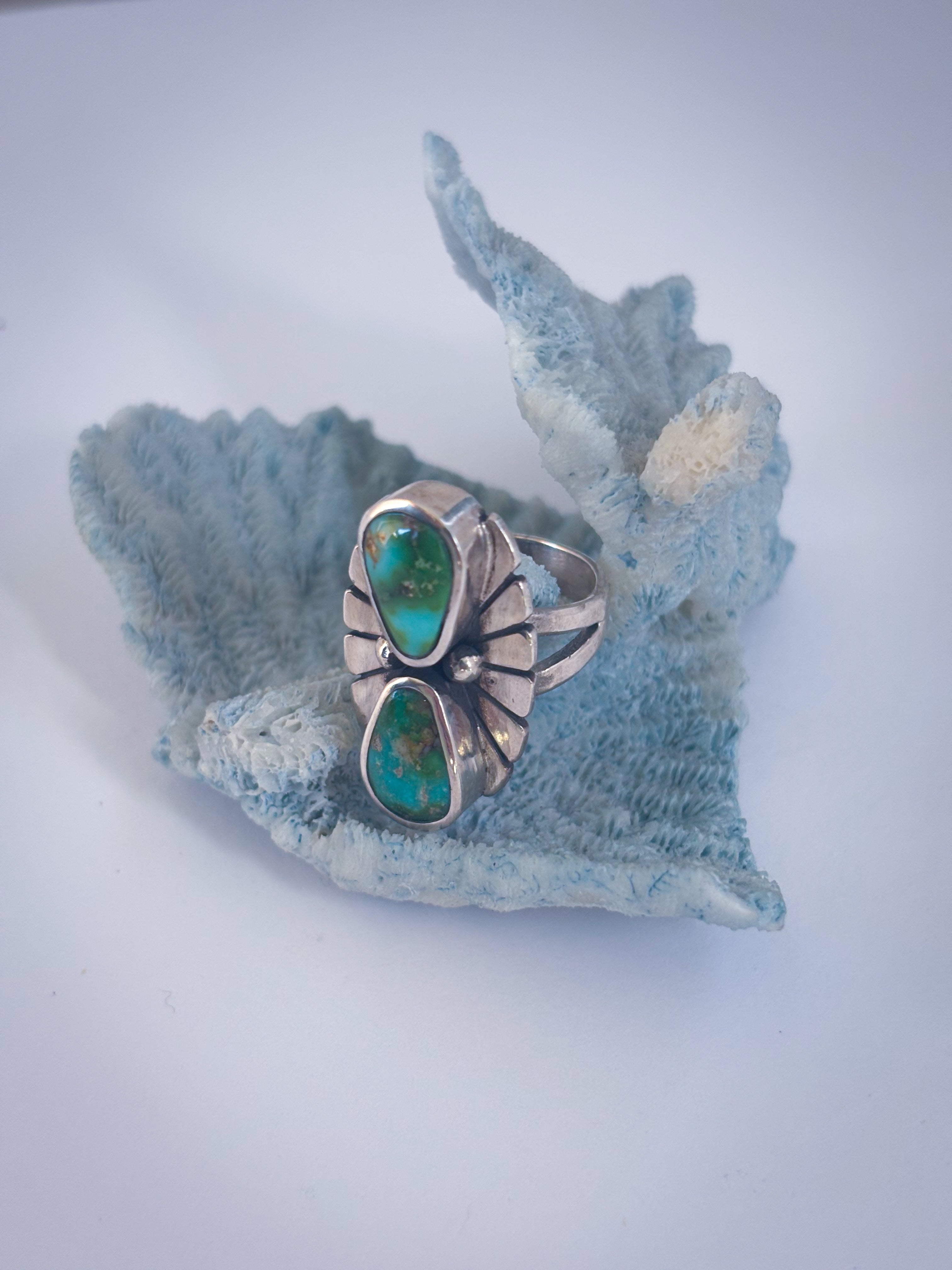 Fleur Ring | Sonoran Gold Turquoise & Sterling Silver | Size 5