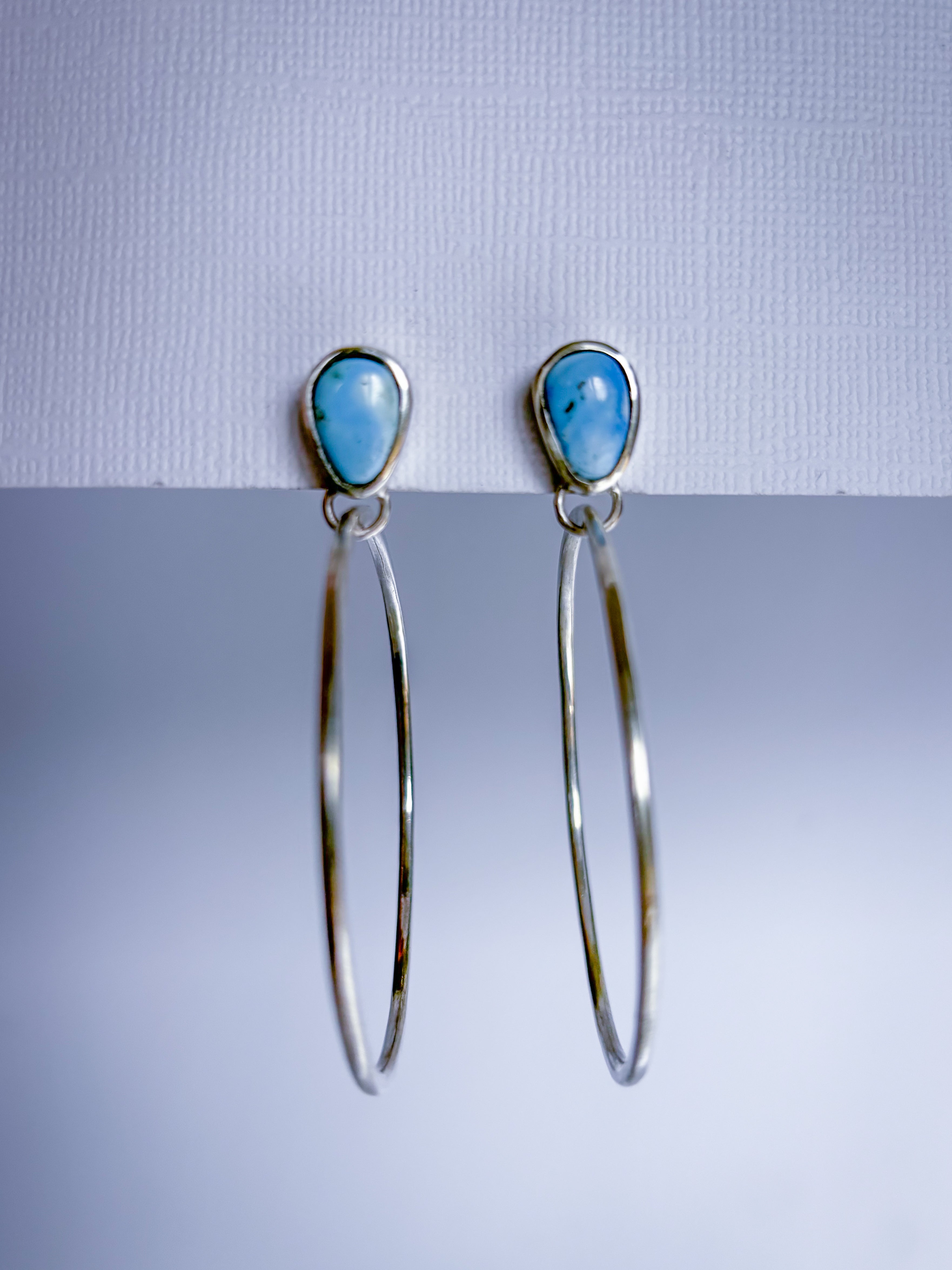 Golden Hills Turquoise Sterling Silver Hoop Earrings