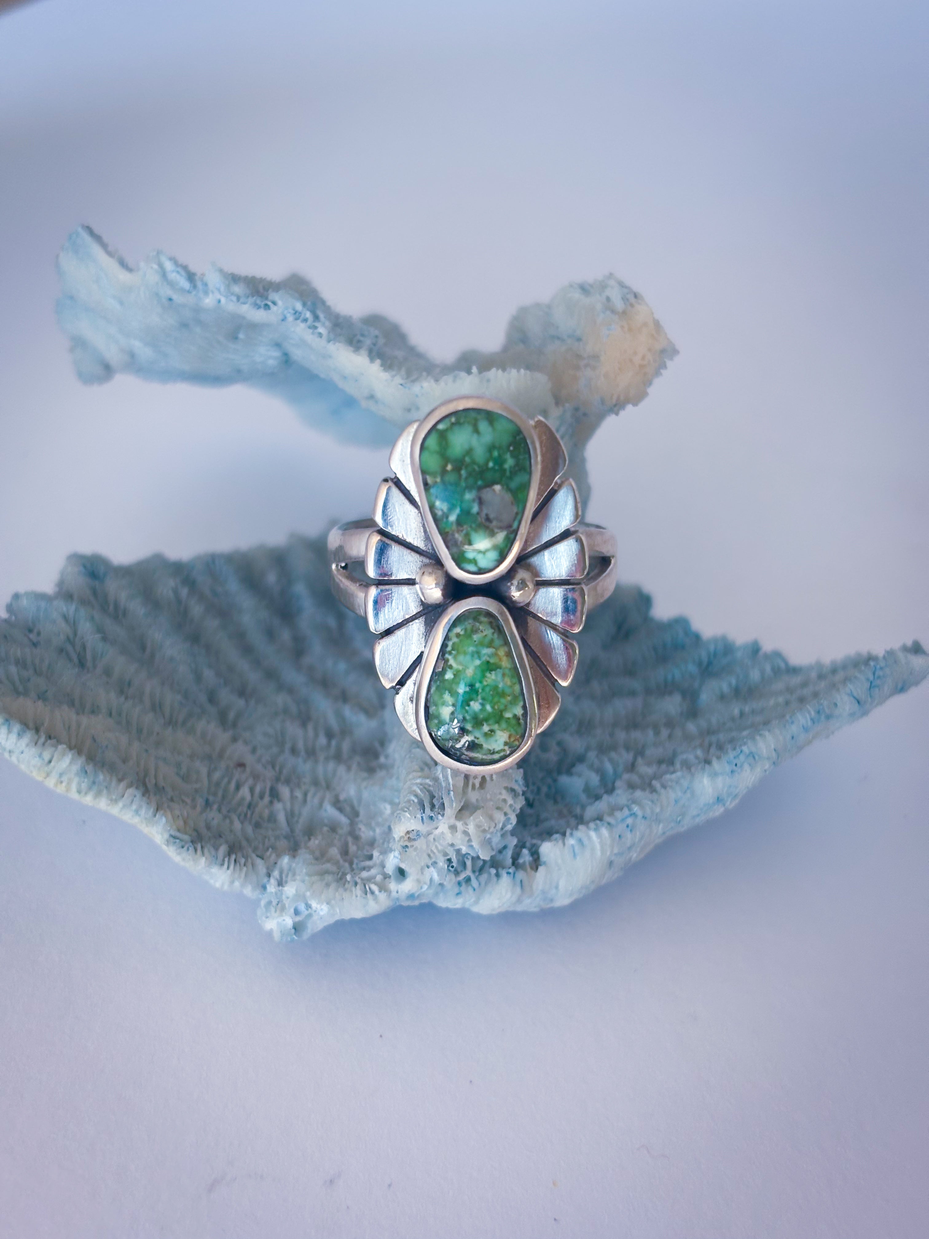 Fleur Ring | Sonoran Gold Turquoise & Sterling Silver | Size 9