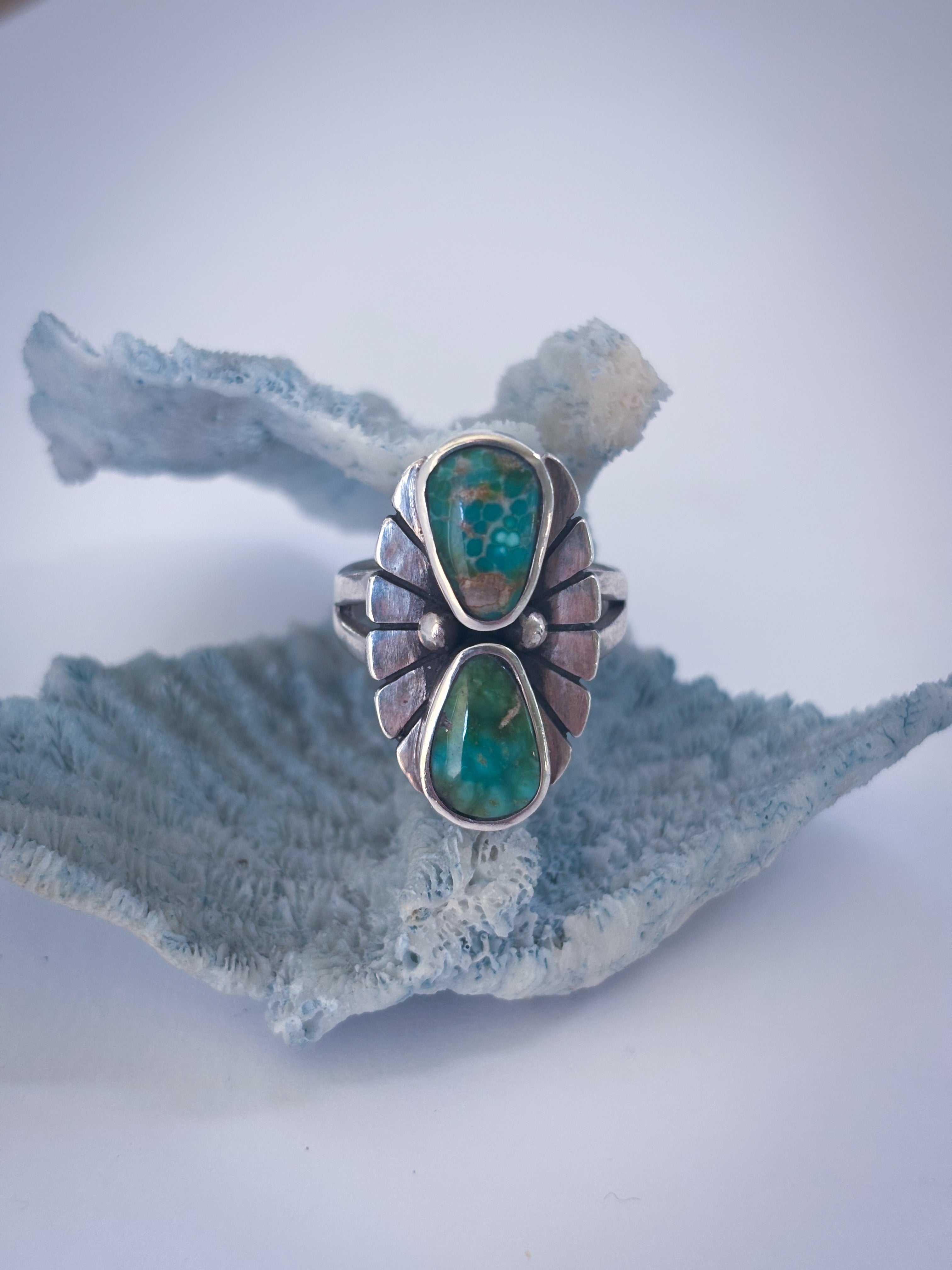 Fleur Ring | Sonoran Gold Turquoise & Sterling Silver | Size 7