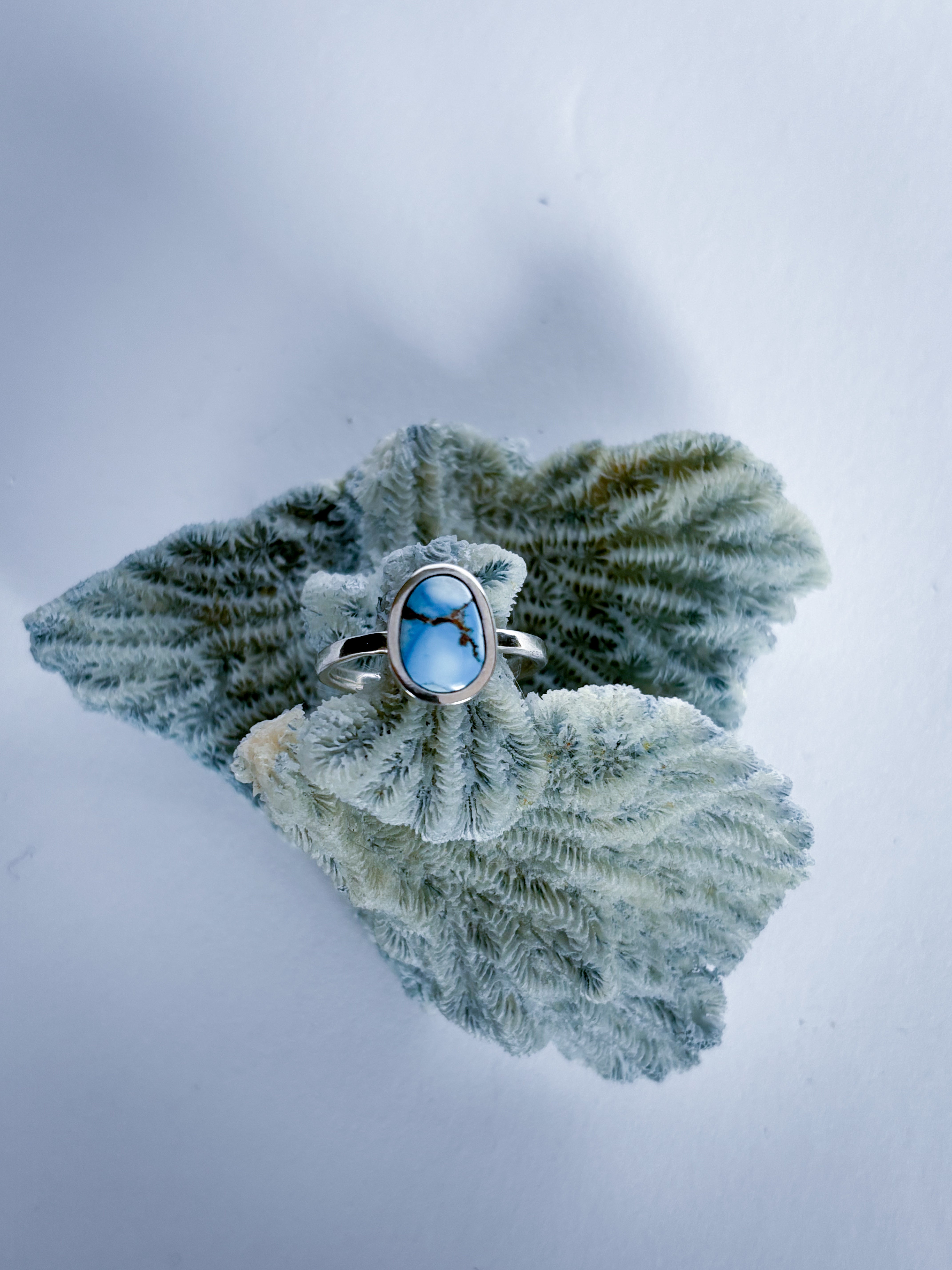 Golden Hills Turquoise Stacker Ring | Sterling Silver | Size 7