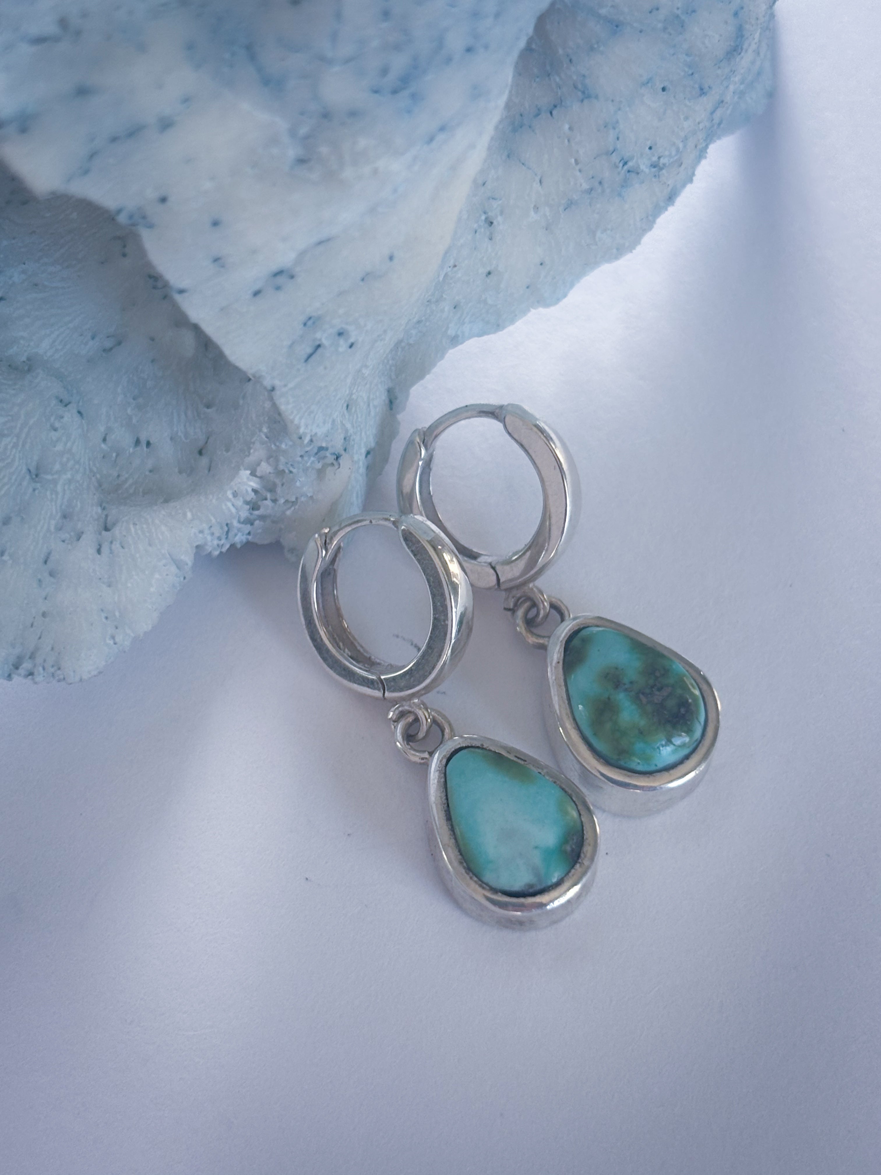 Huggie Earrings | Sonoran Gold Turquoise & Sterling Silver