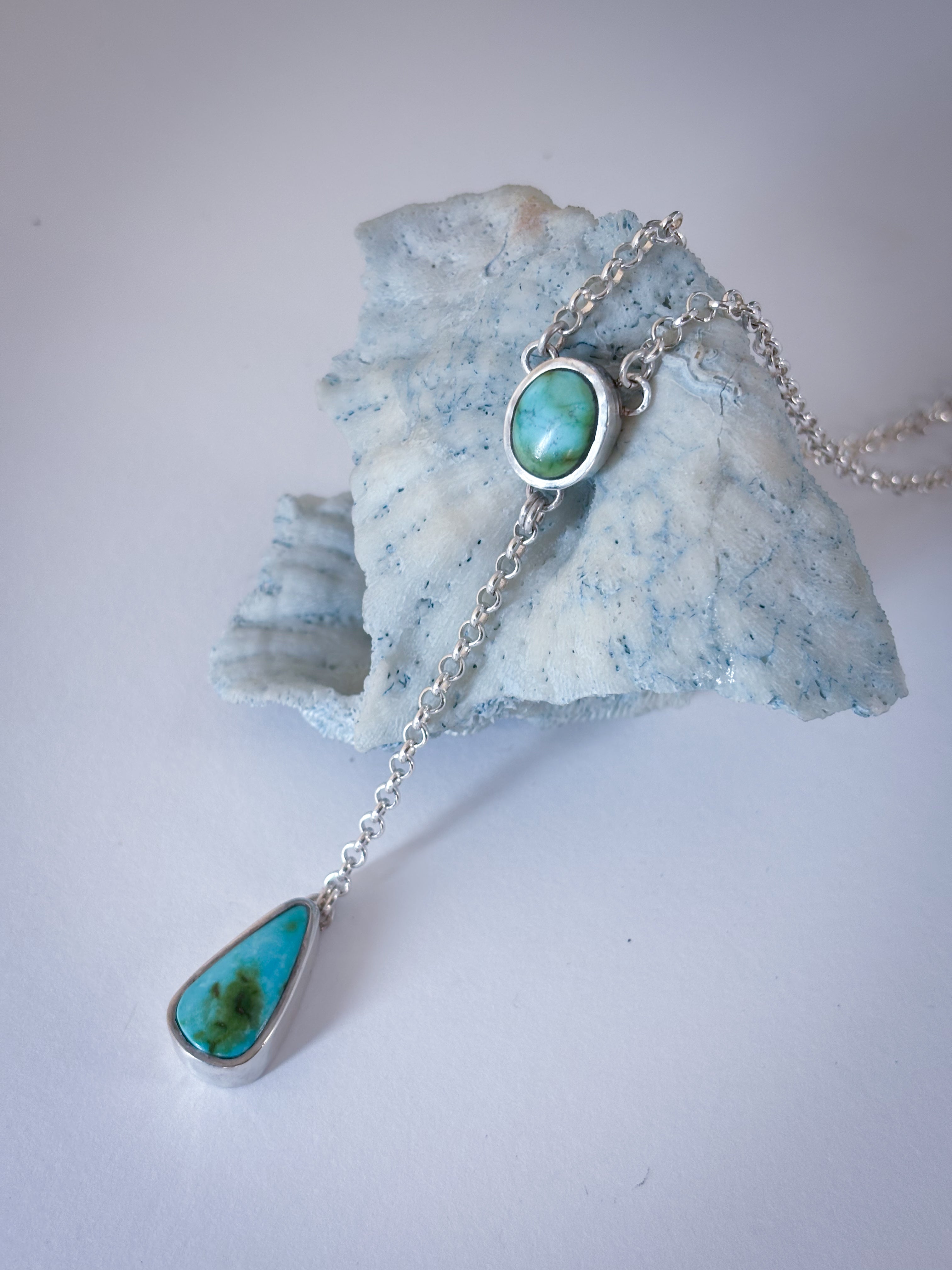 Lariat Necklace | Sonoran Gold Turquoise & Sterling Silver