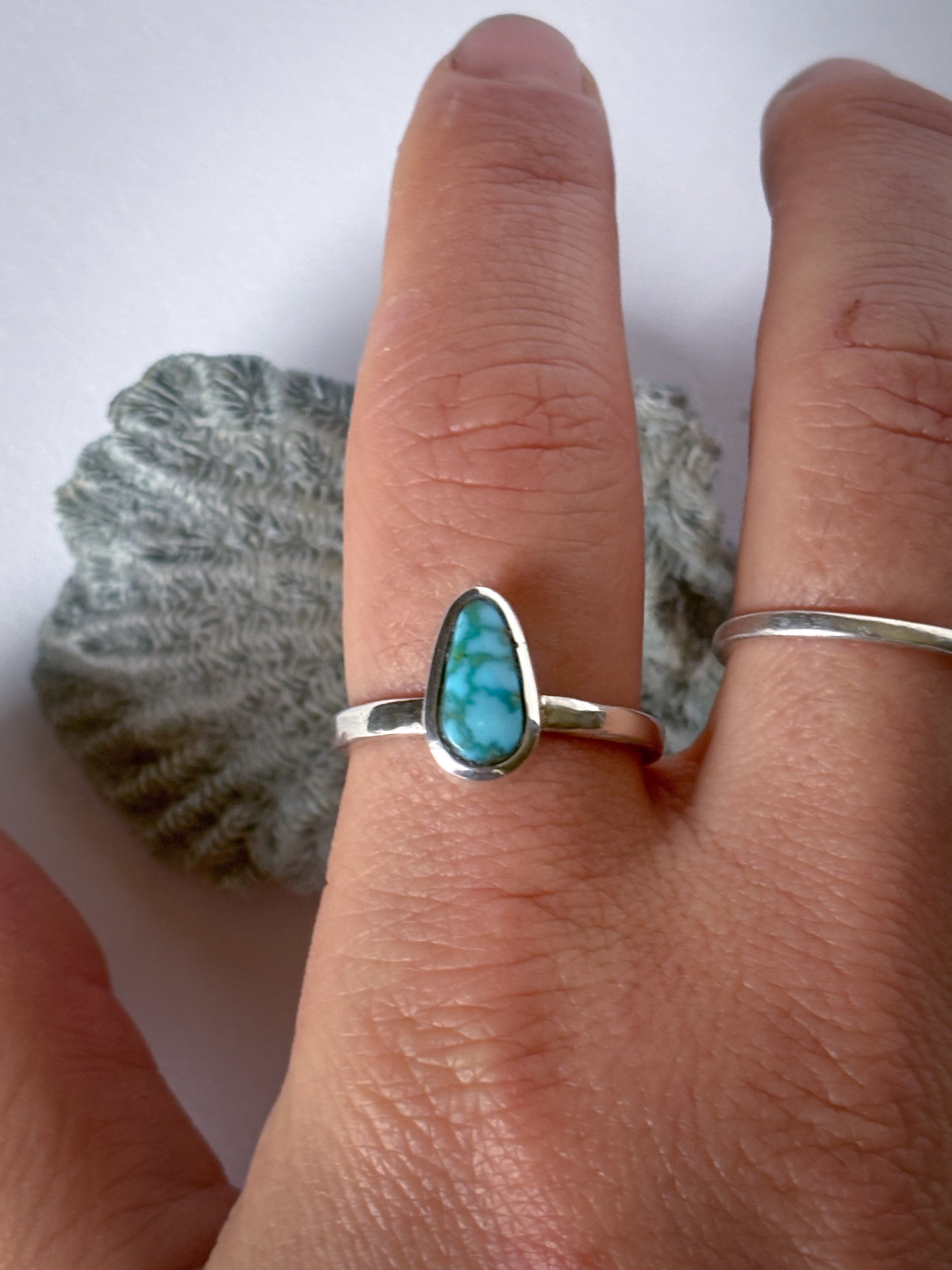 Stacker Ring | Kingman Turquoise & Sterling Silver | Size 10