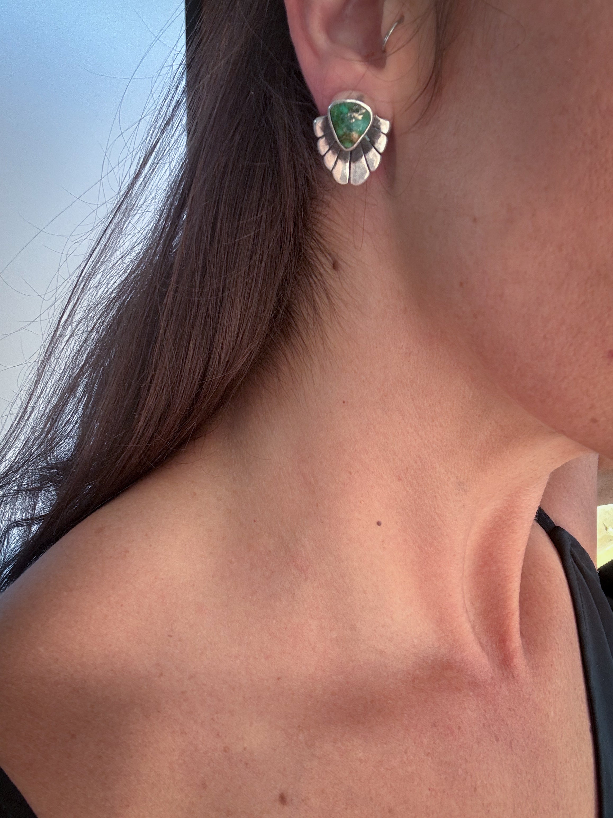 Fleur Post Earrings | Sonoran Gold Turquoise and Sterling Silver