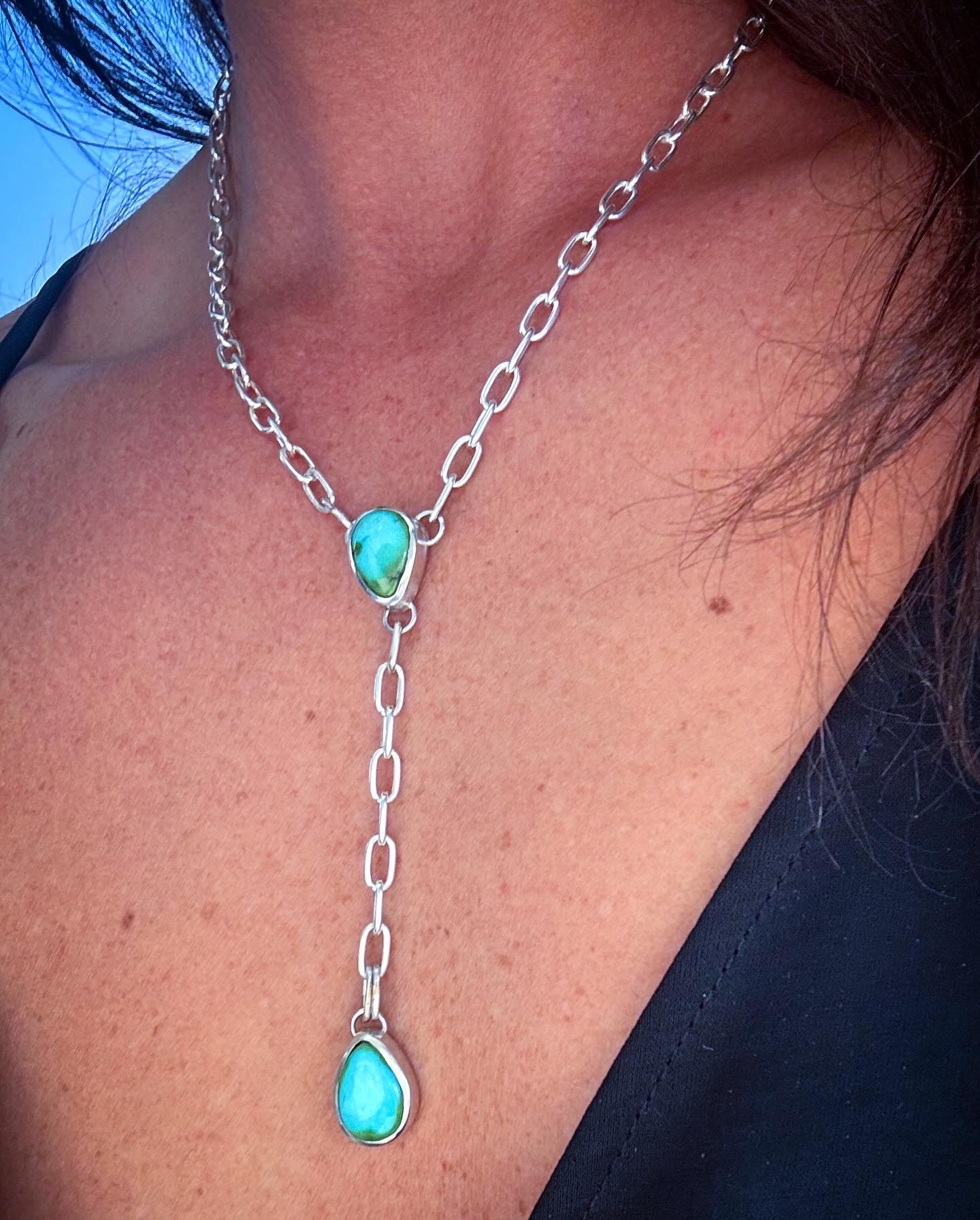Lariat Necklace | Sonoran Gold Turquoise & Sterling Silver